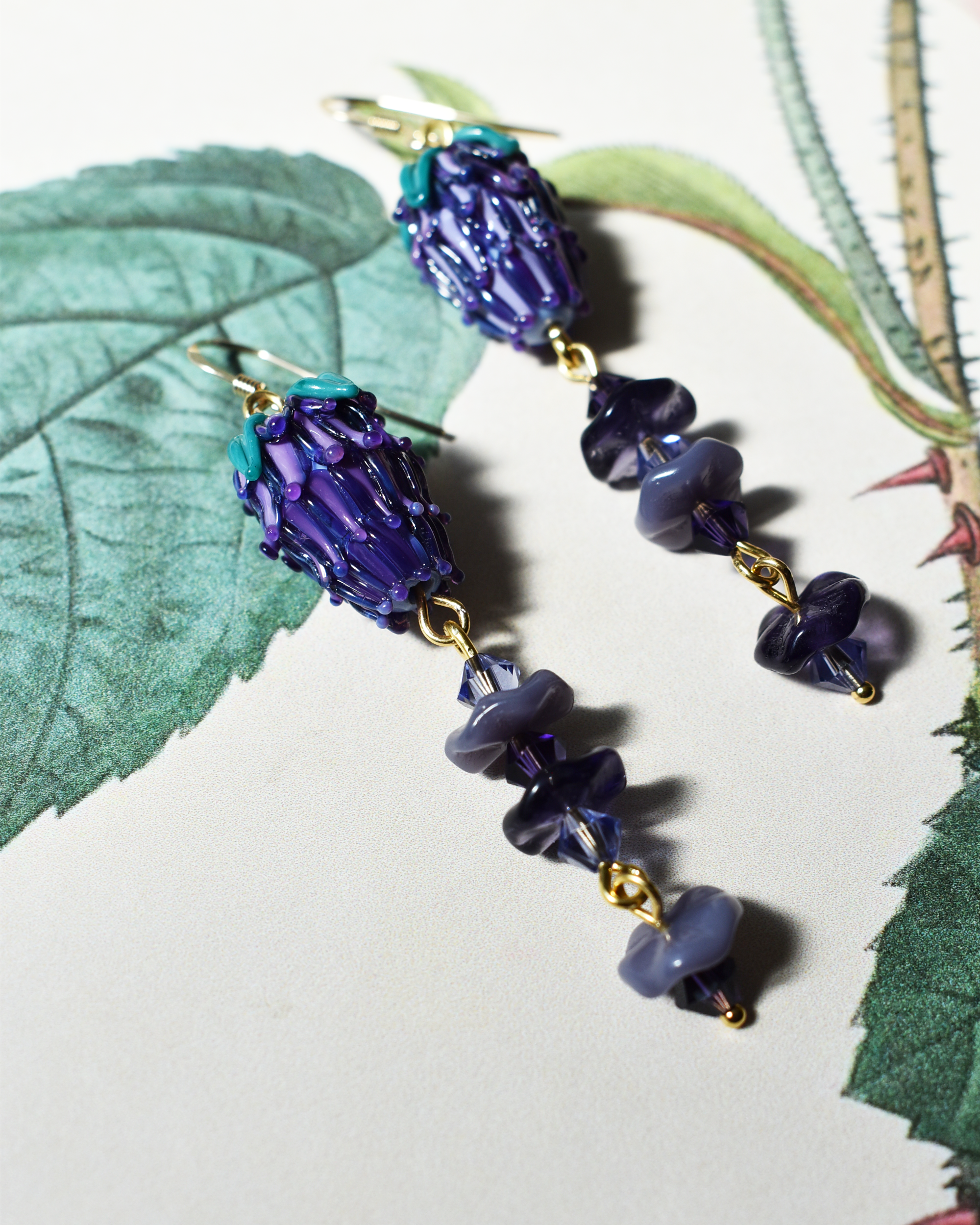 'Lavender Garden' Crystal Drop Earrings