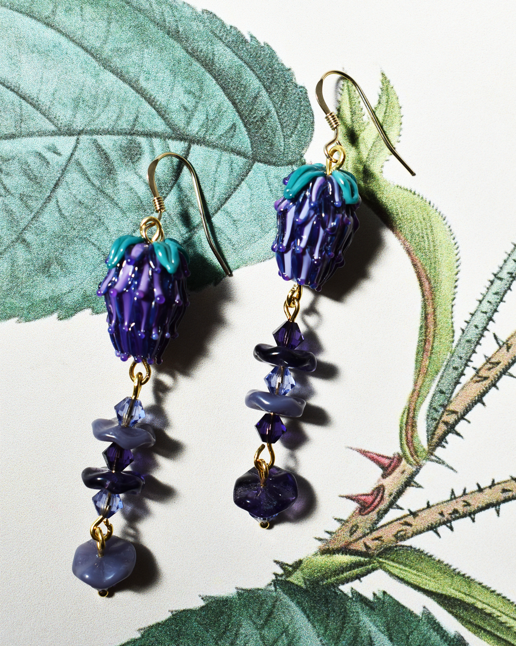 'Lavender Garden' Crystal Drop Earrings