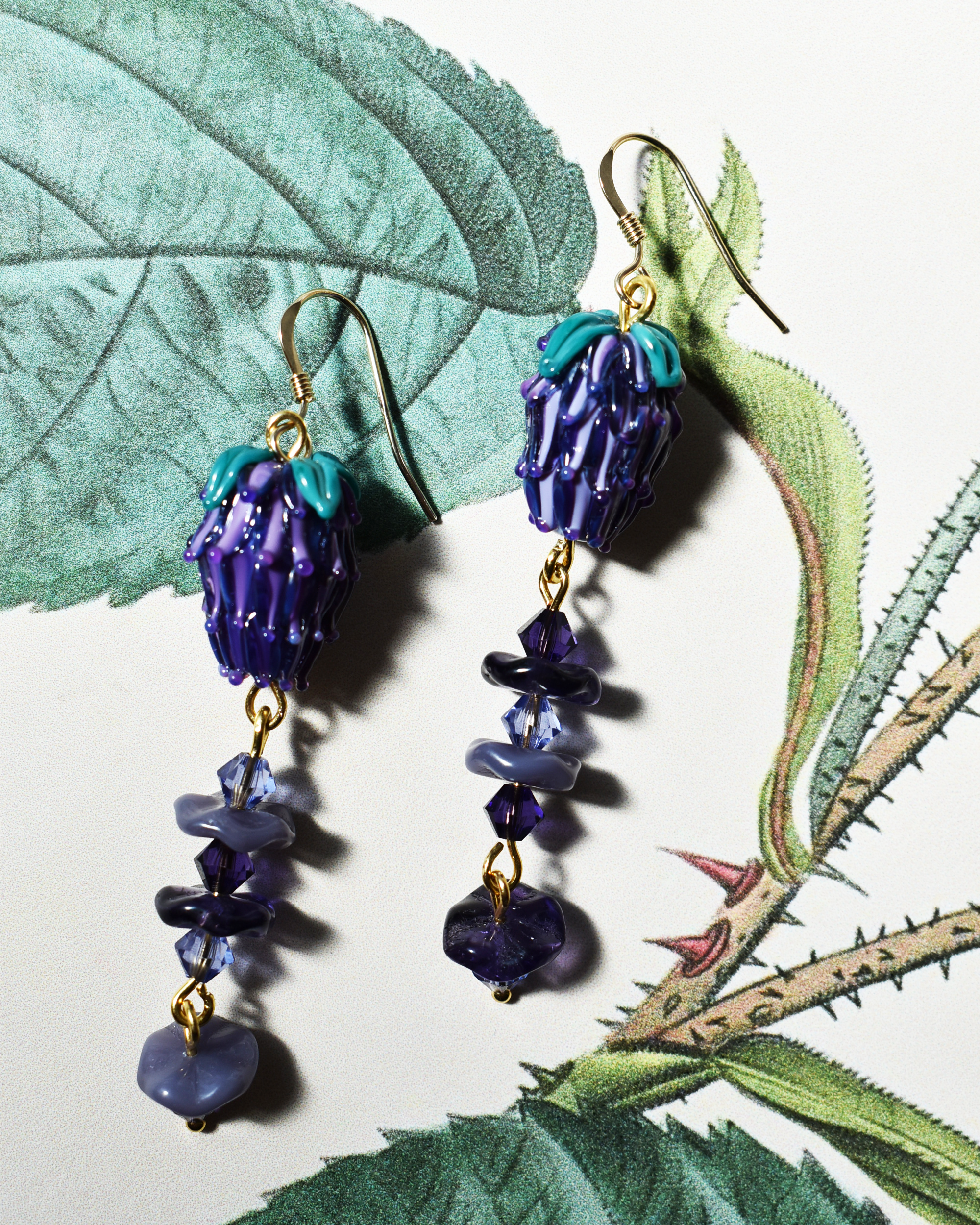 'Lavender Garden' Crystal Drop Earrings