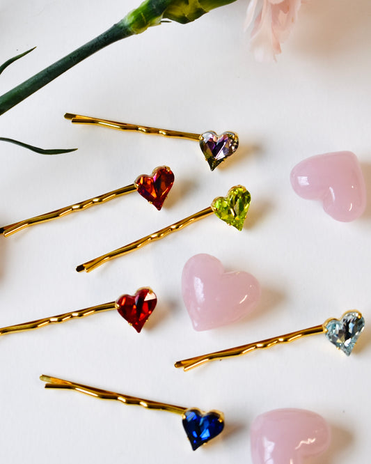 Crystal Heart Hair Grip