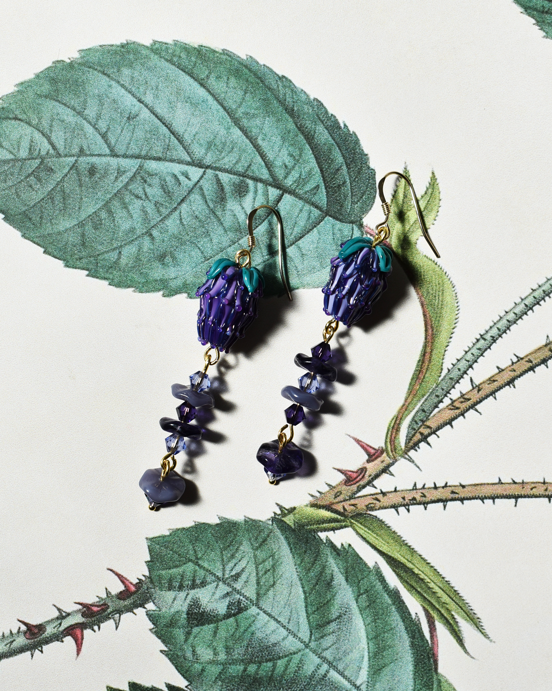 'Lavender Garden' Crystal Drop Earrings