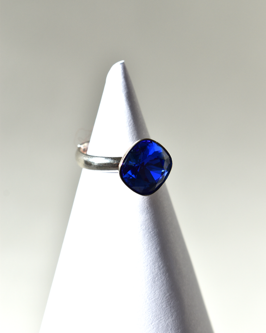 Royal Blue Crystal Cocktail Ring