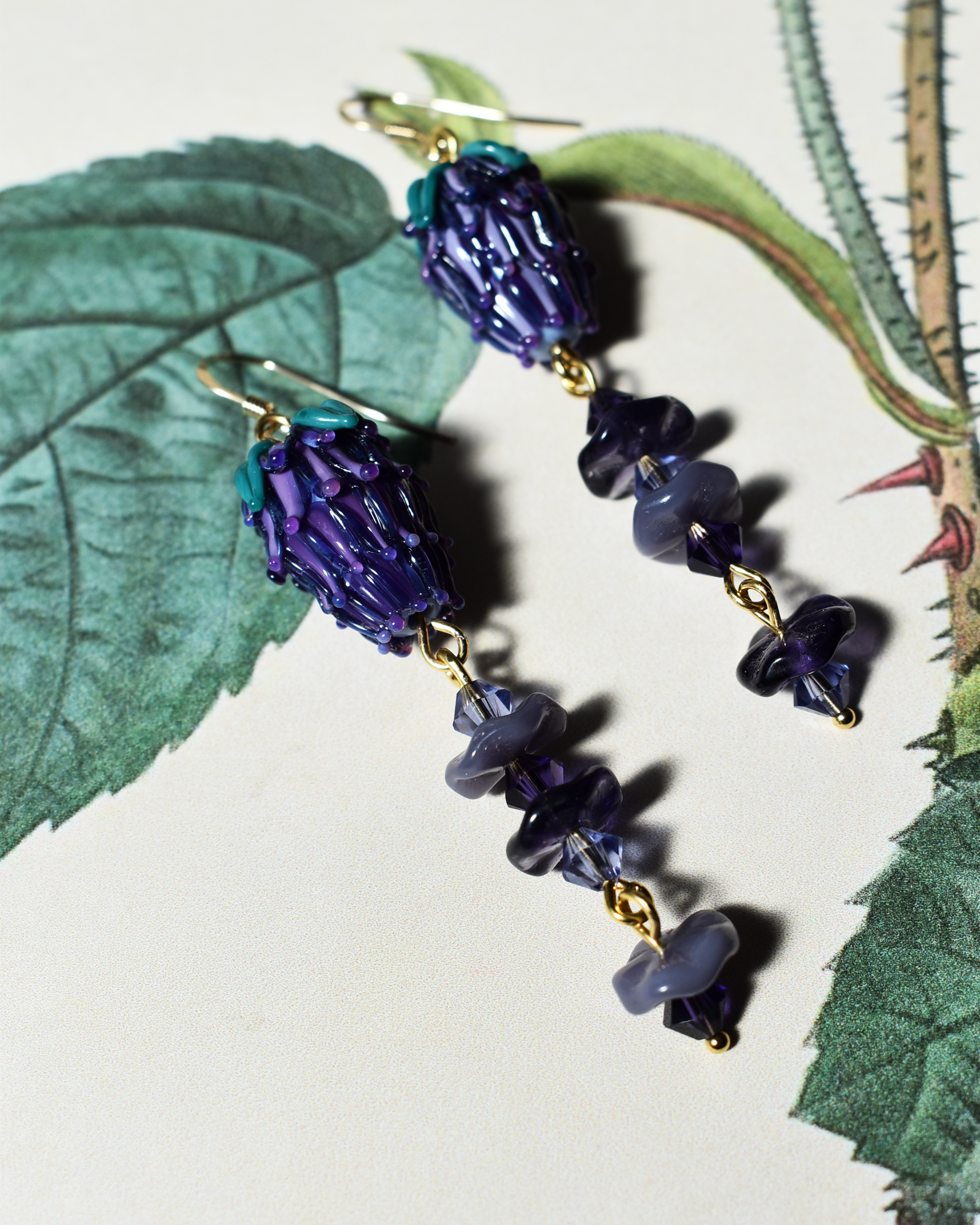 'Lavender Garden' Crystal Drop Earrings