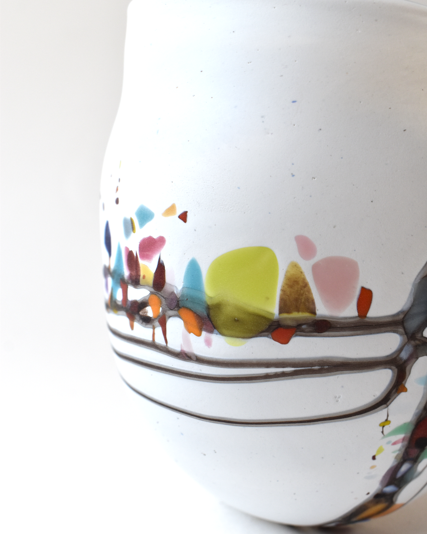 Striking White "Pebble" Handblown Glass Clutch Vase