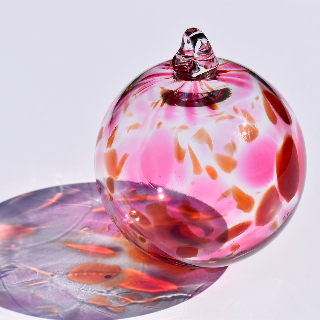 Pink & Ruby Speckled Glass Bauble