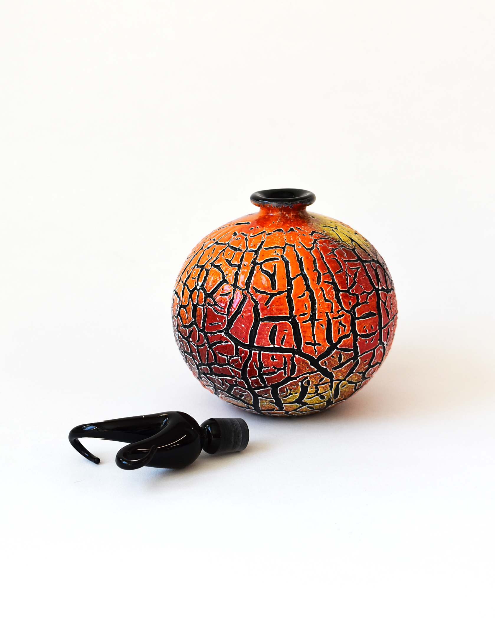 Firecracker 'Crizzle' Glass Scent Bottle