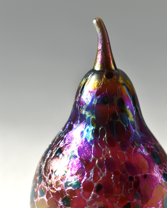 Cranberry Pink Glass Pear (L)