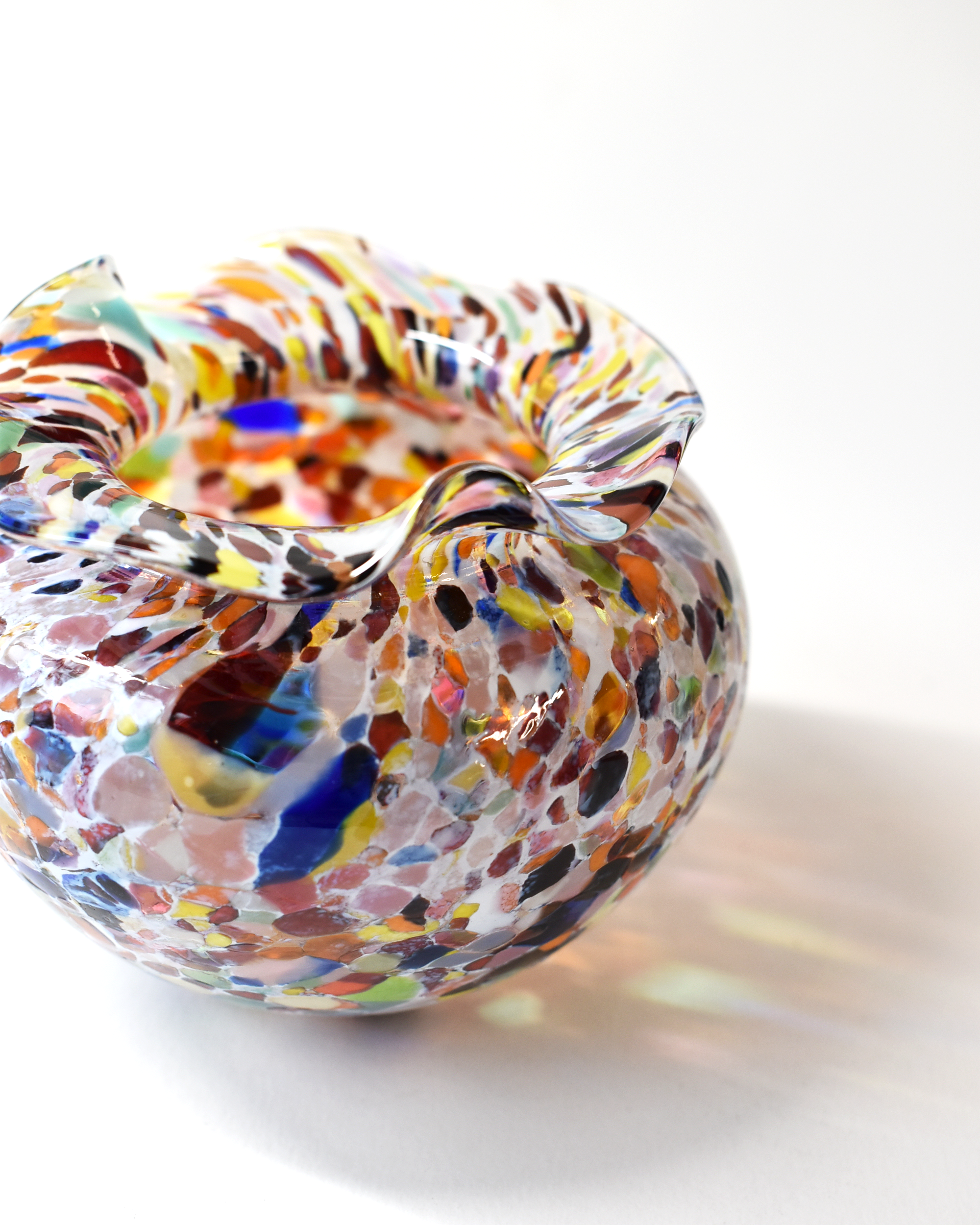 Handblown Multicoloured Blown Glass Posy Vase
