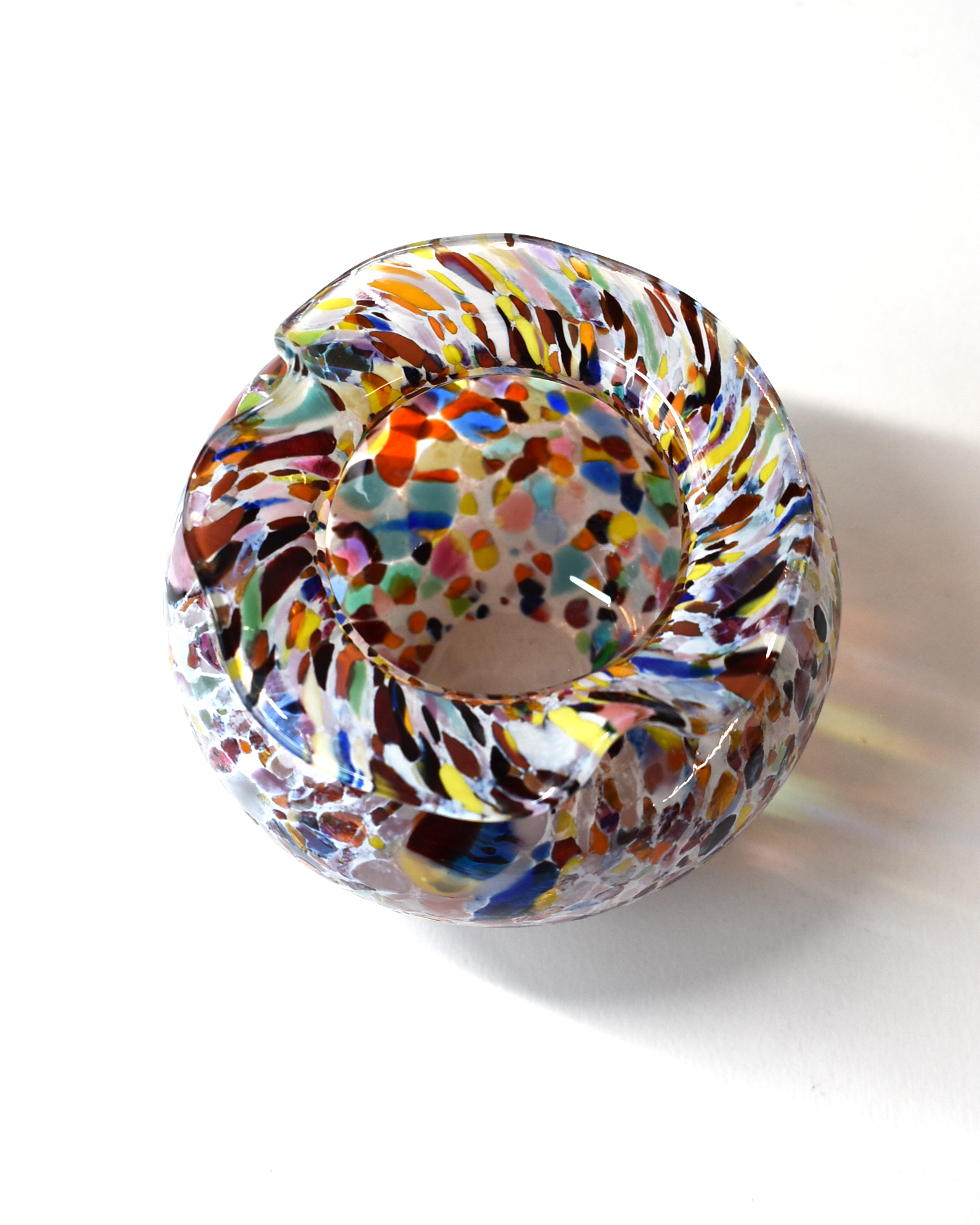 Handblown Multicoloured Blown Glass Posy Vase