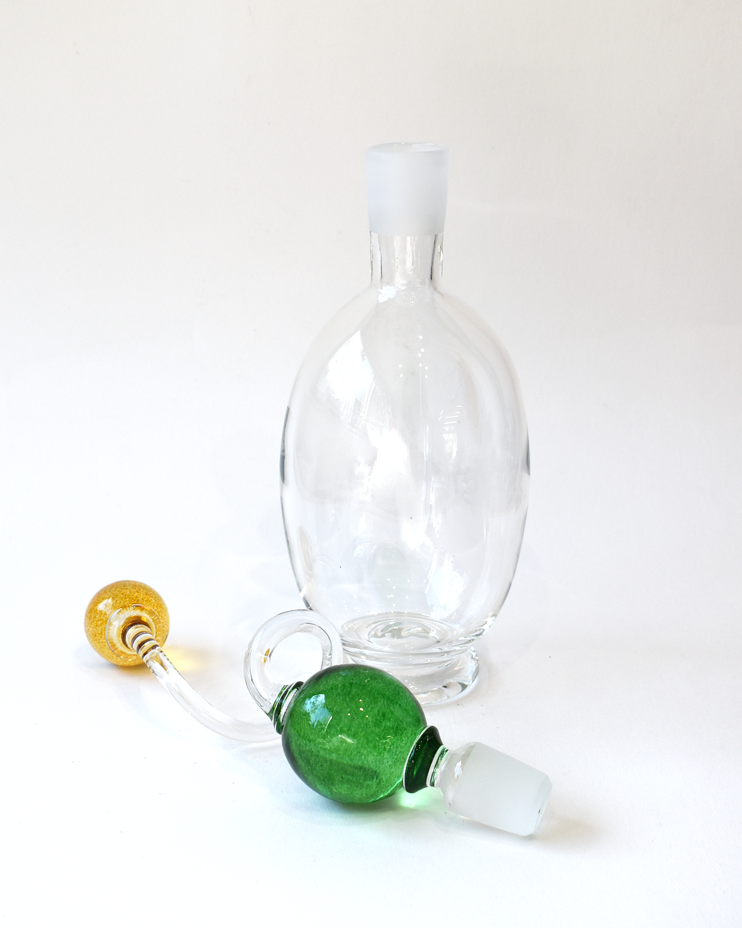 Amber & Green 'Colourball' Blown Glass Decanter