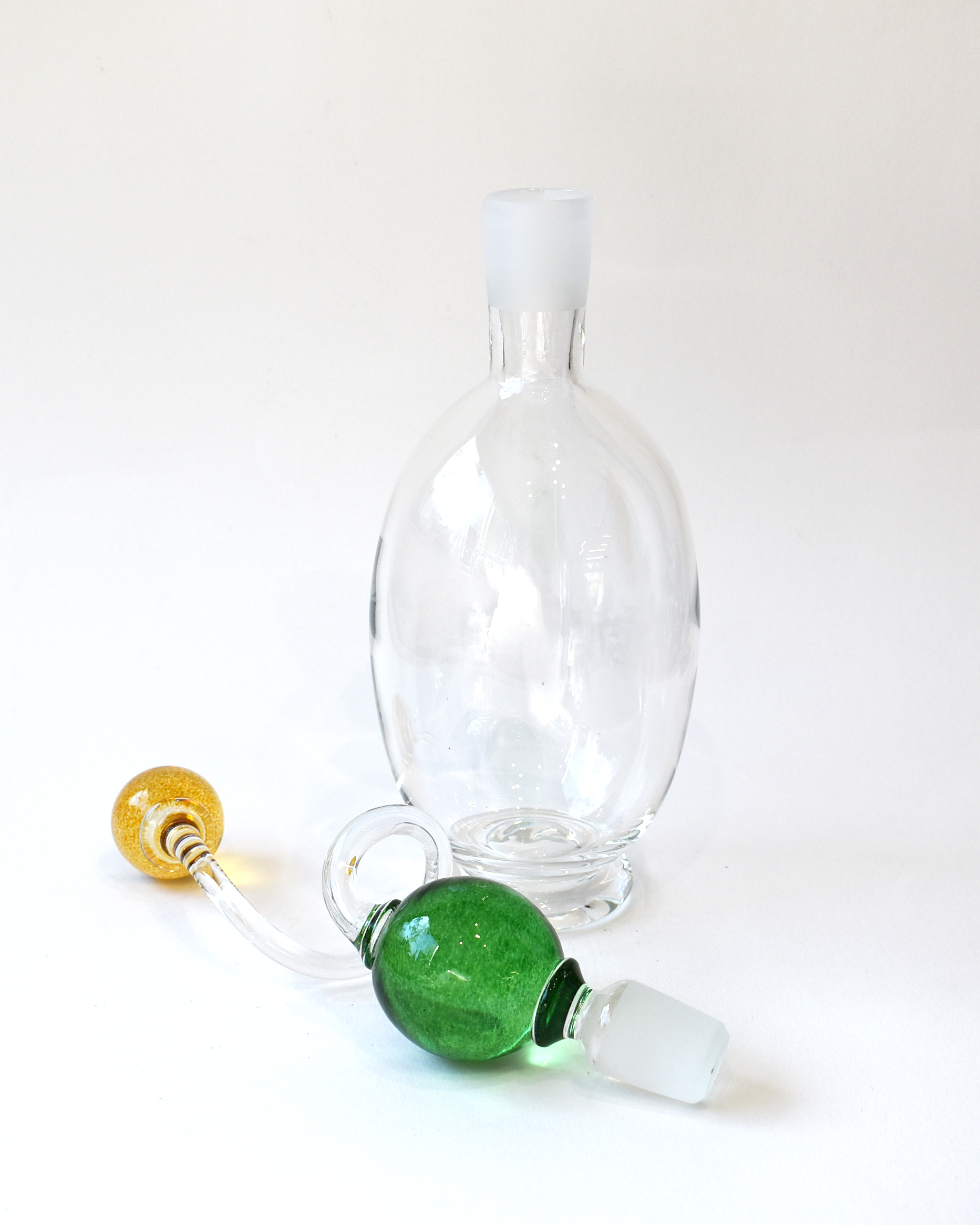 Amber & Green 'Colourball' Blown Glass Decanter