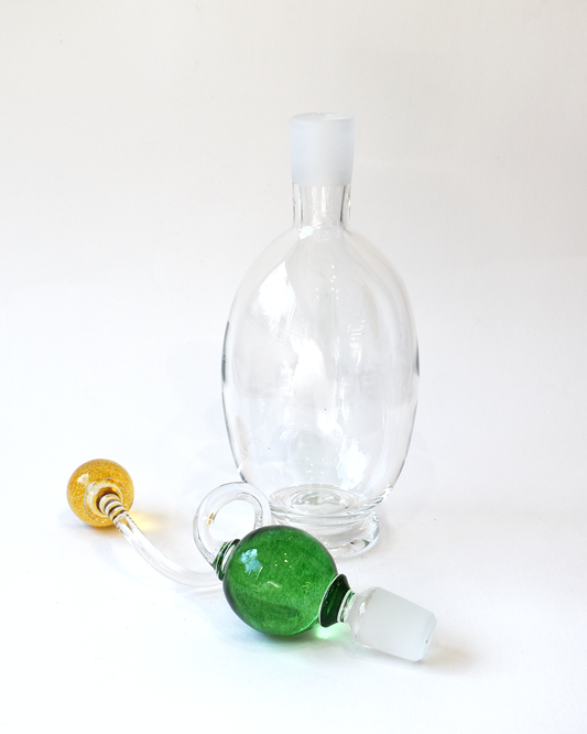 Amber & Green 'Colourball' Blown Glass Decanter