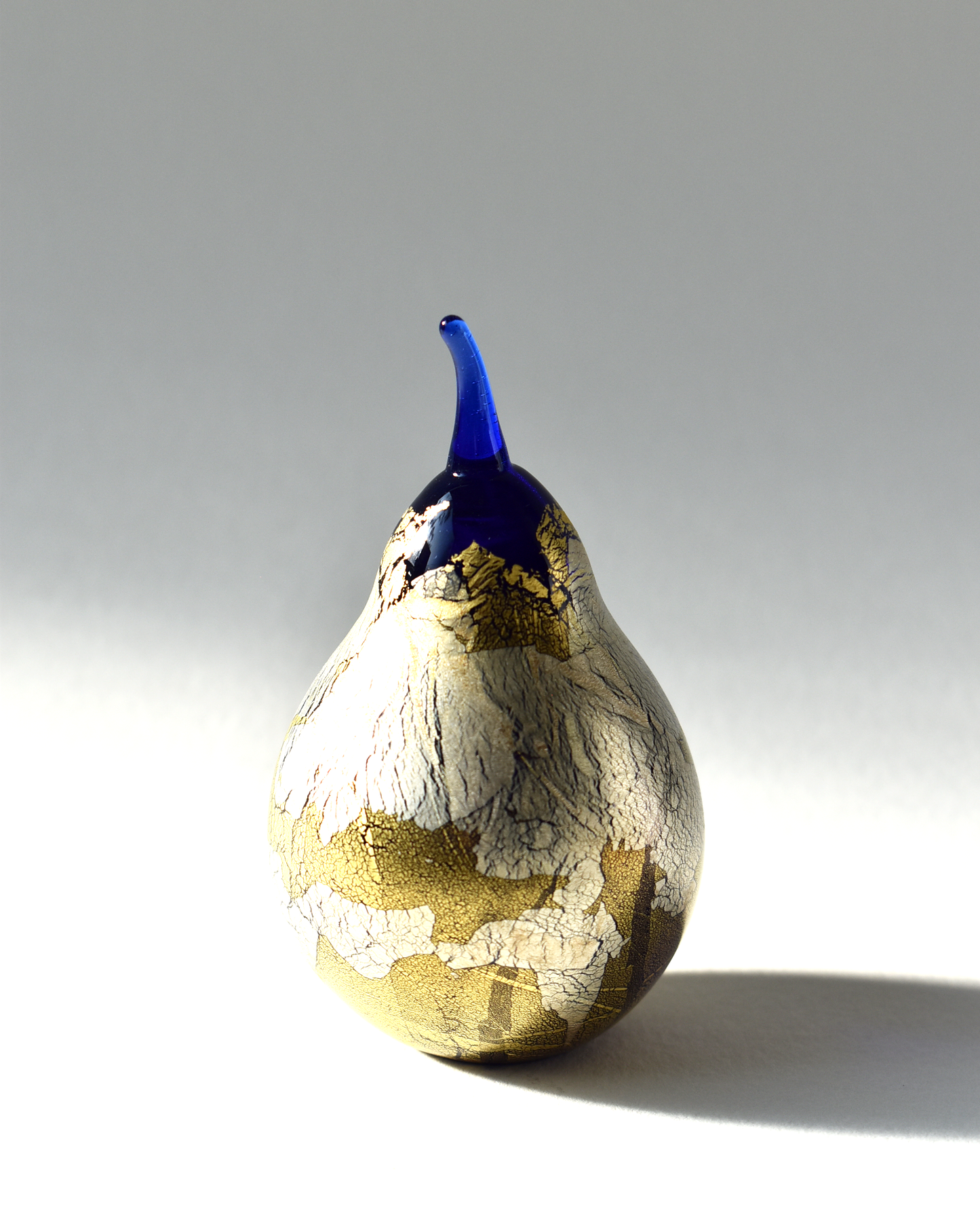 Gold & Silver Leaf Blue Pear (L)