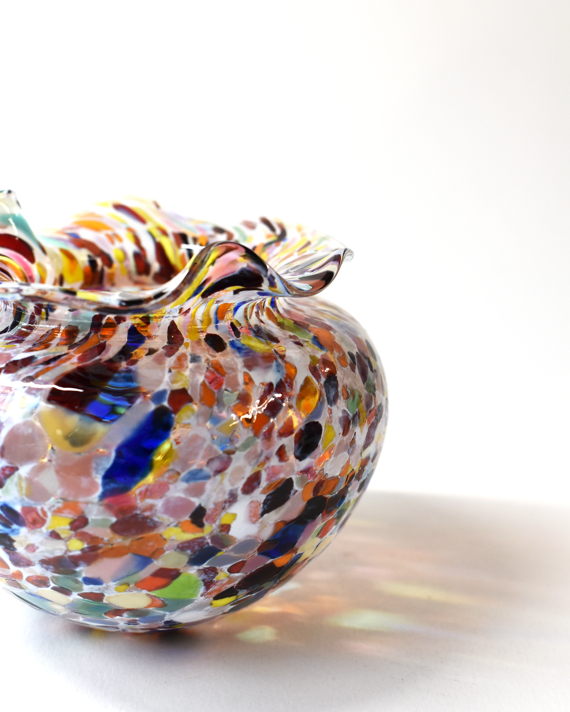 Handblown Multicoloured Blown Glass Posy Vase