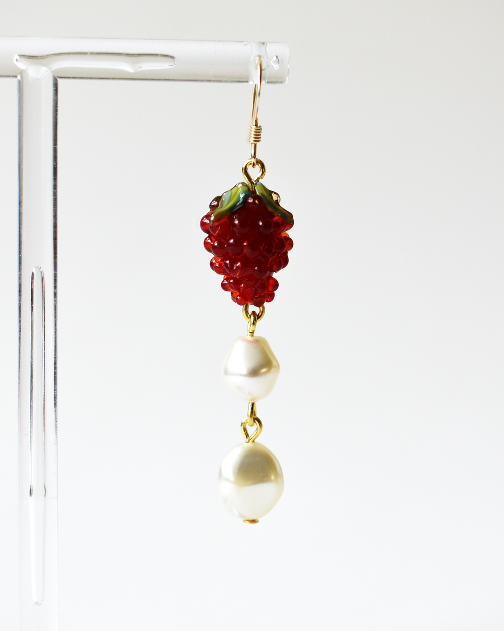 'Raspberries & Cream' Drop Hook Earrings