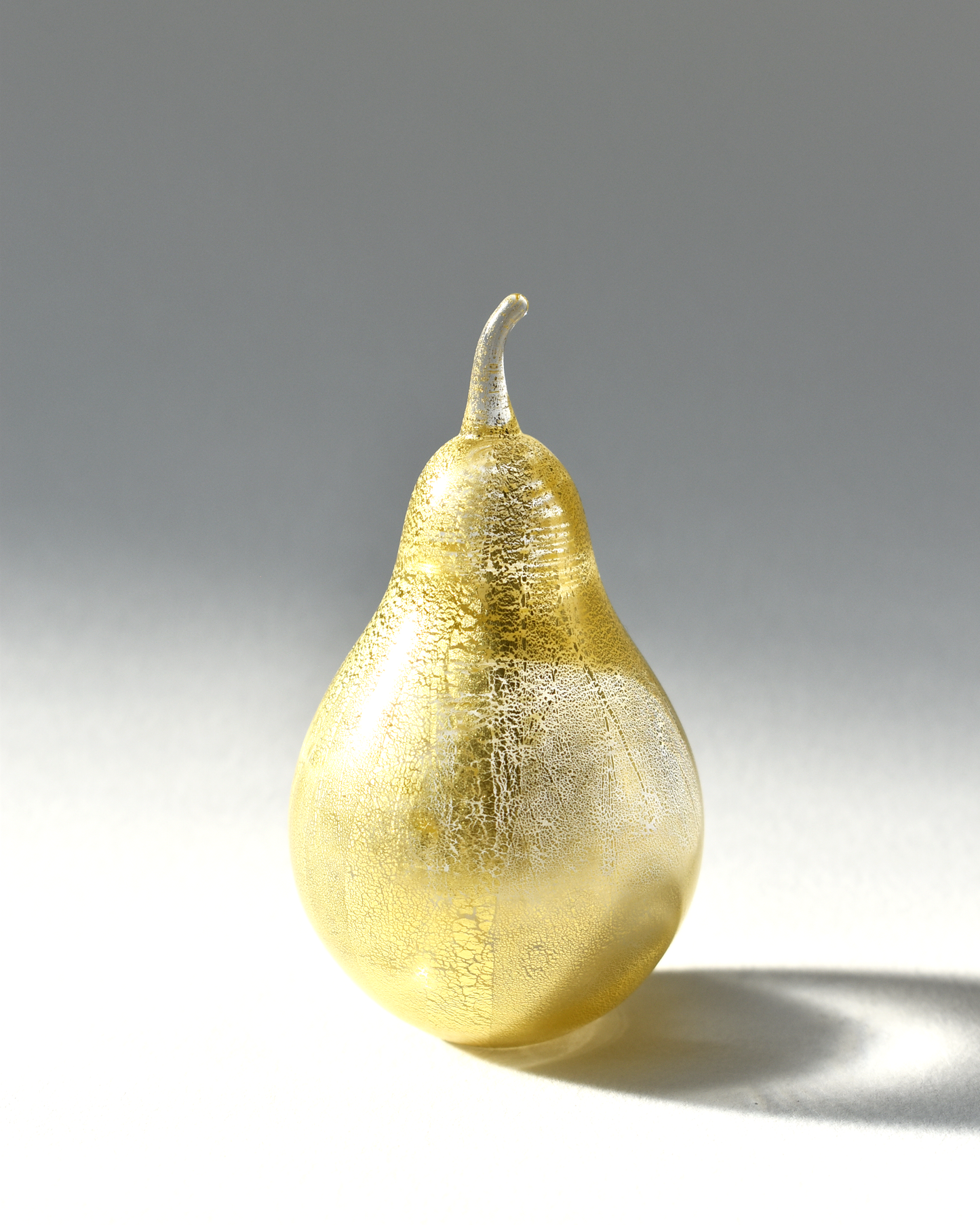 Golden Gold Leaf Glass Pear (L)