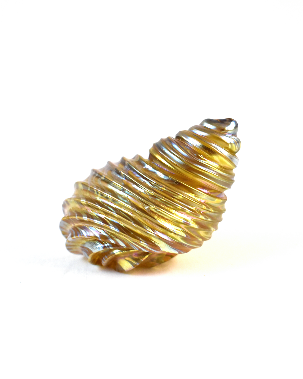 Conical Gold Featherspray Glass Shell (L)
