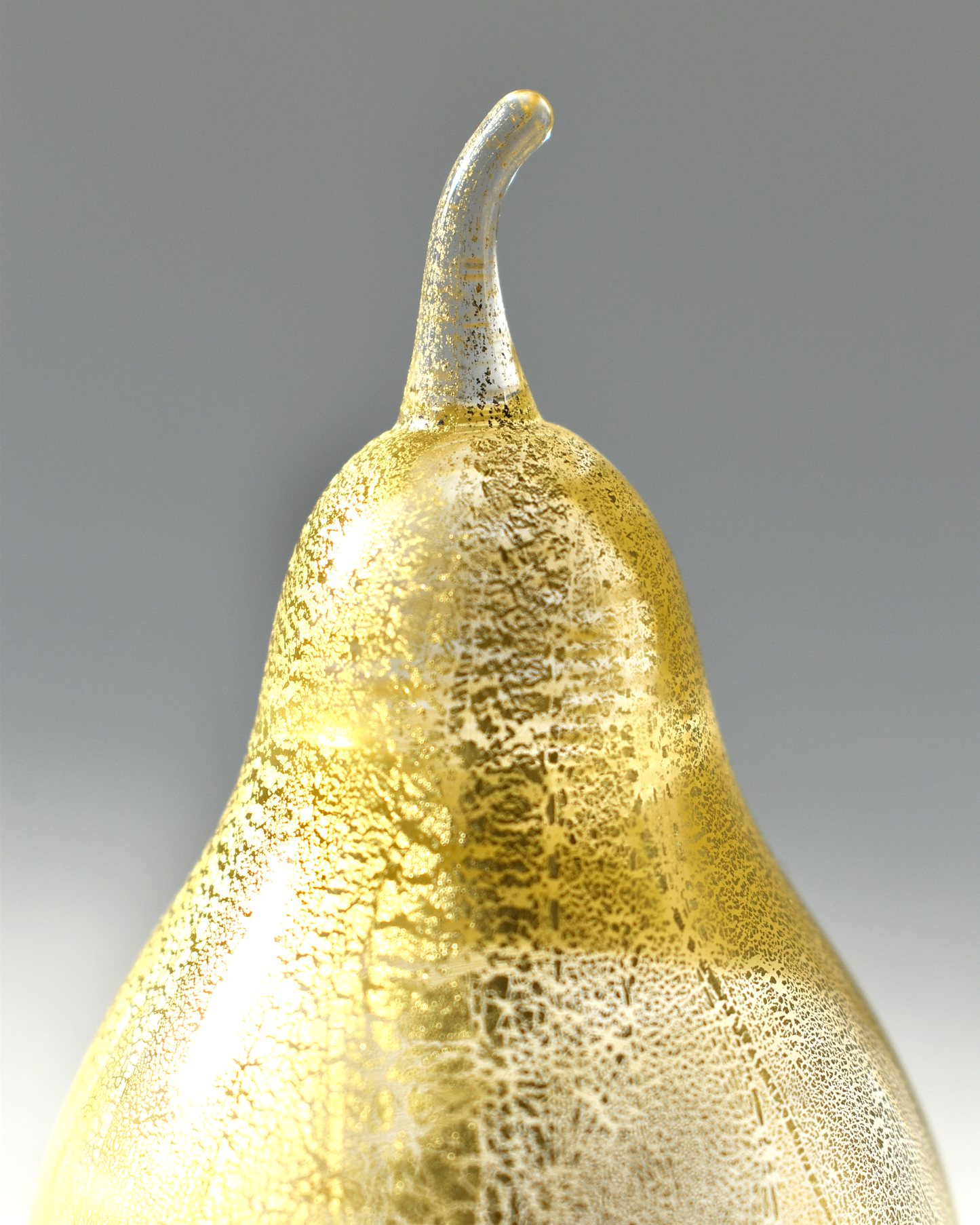 Golden Gold Leaf Glass Pear (L)