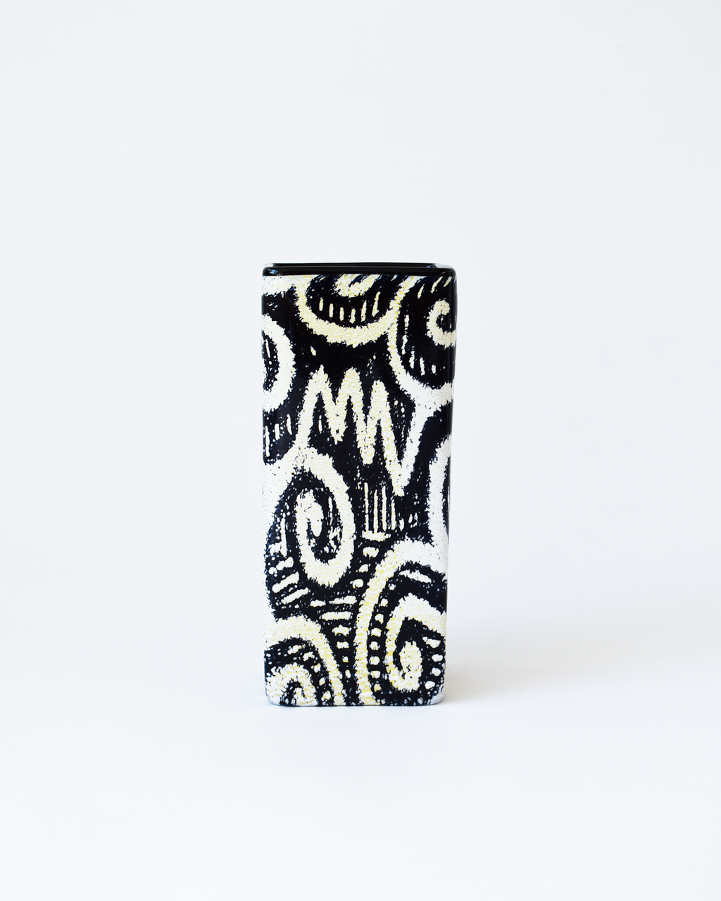 Monochrome & Gold Leaf Rectangular Vase