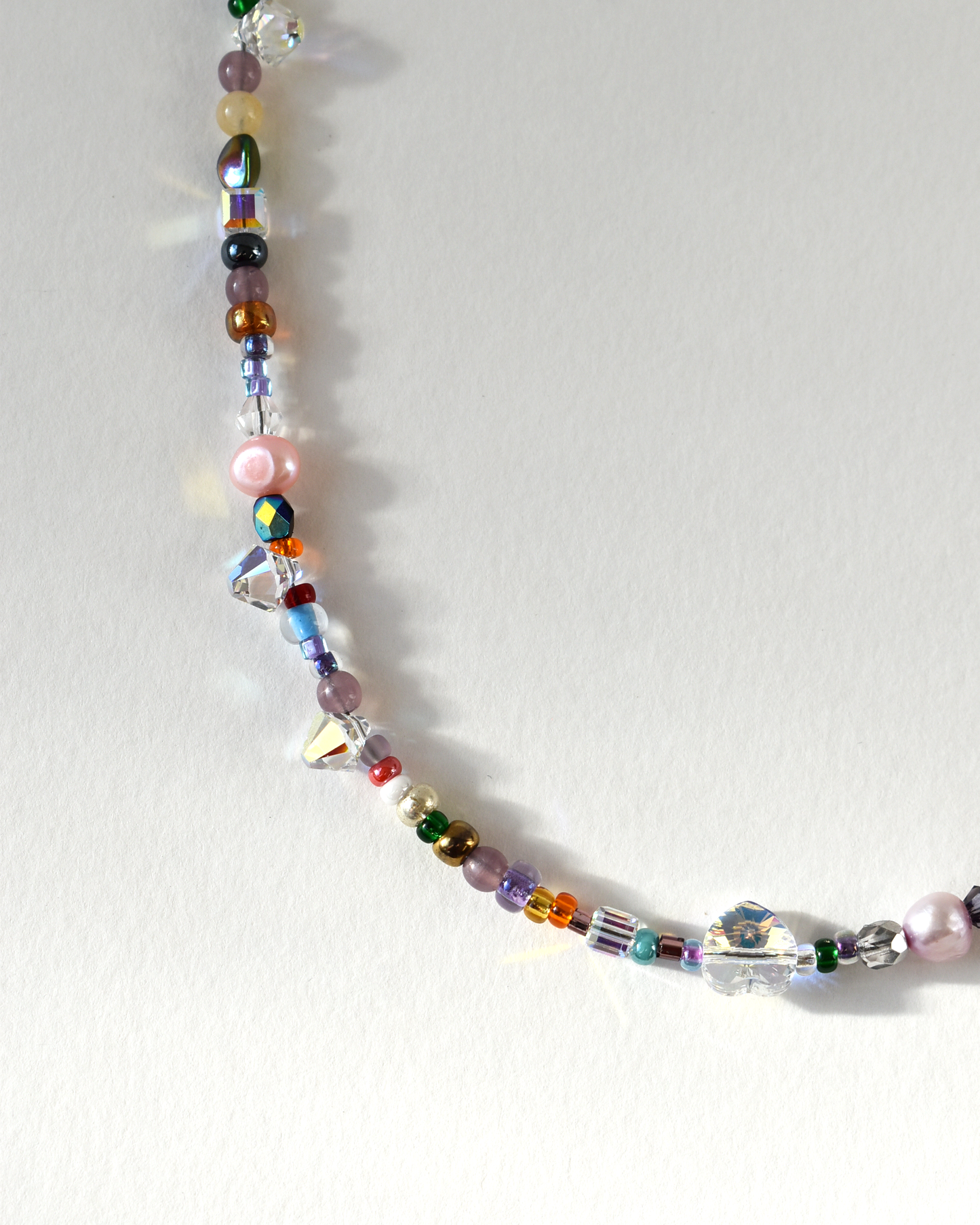 Shimmering Rainbow Seed Bead Necklace