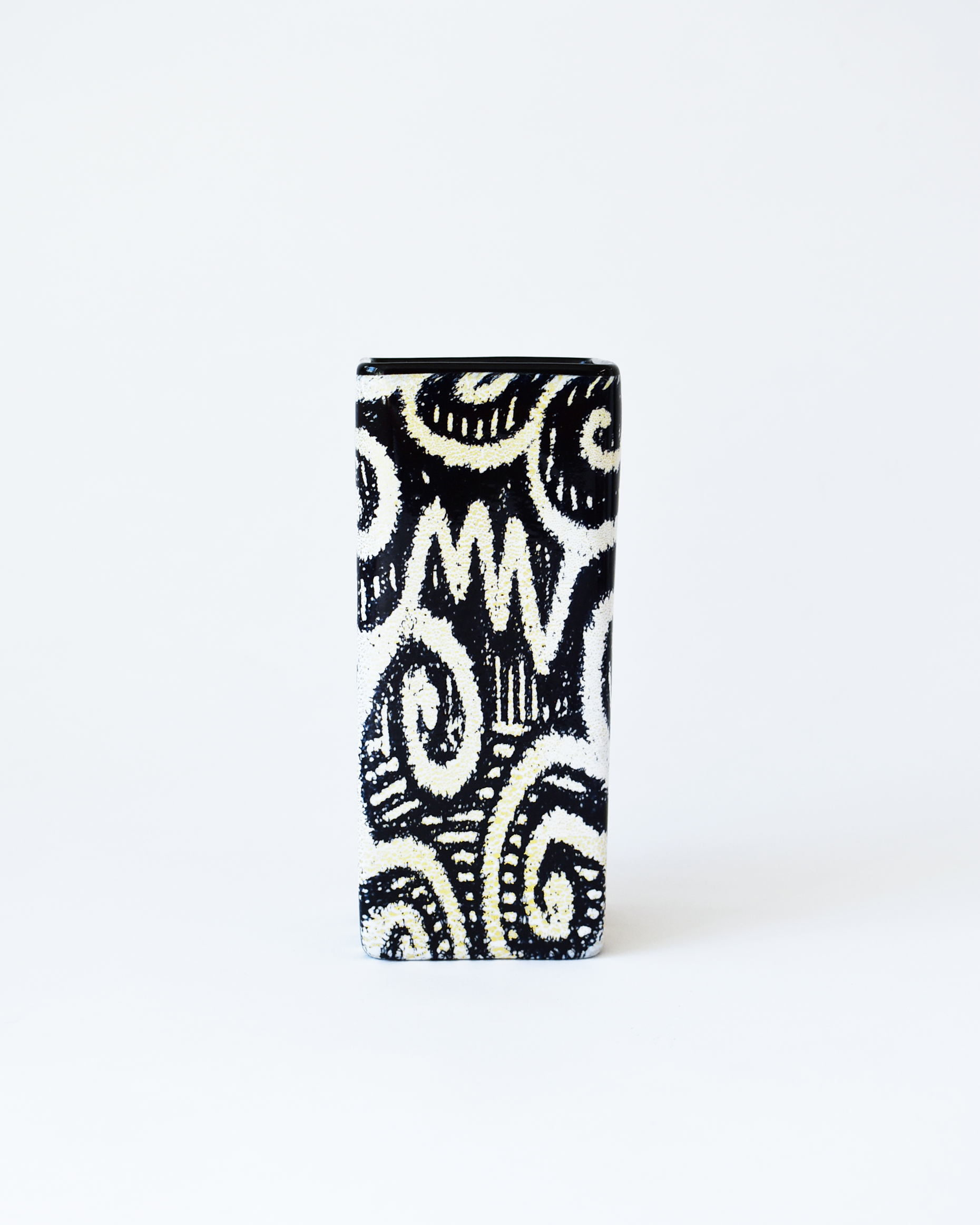 Monochrome & Gold Leaf Rectangular Vase