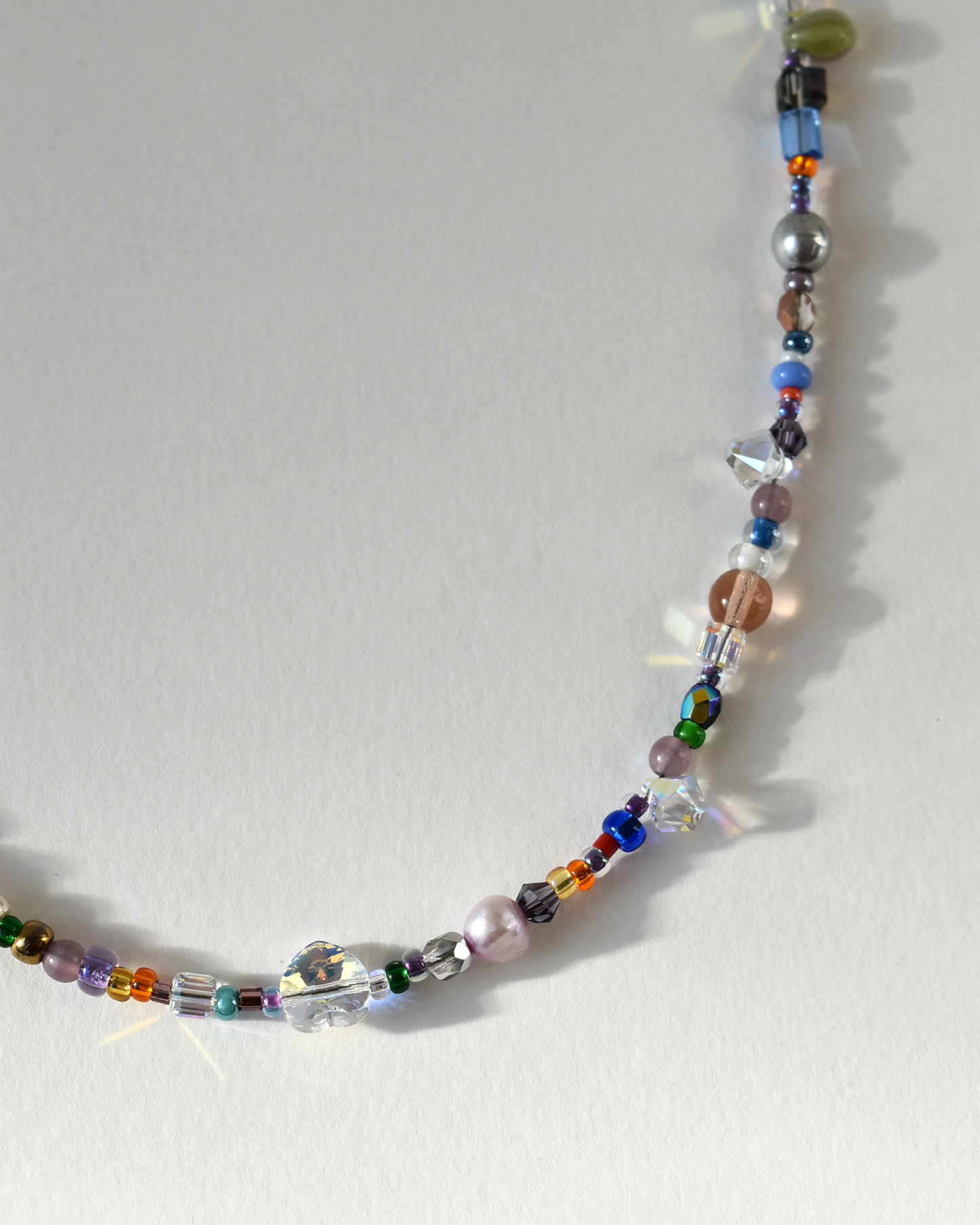 Shimmering Rainbow Seed Bead Necklace