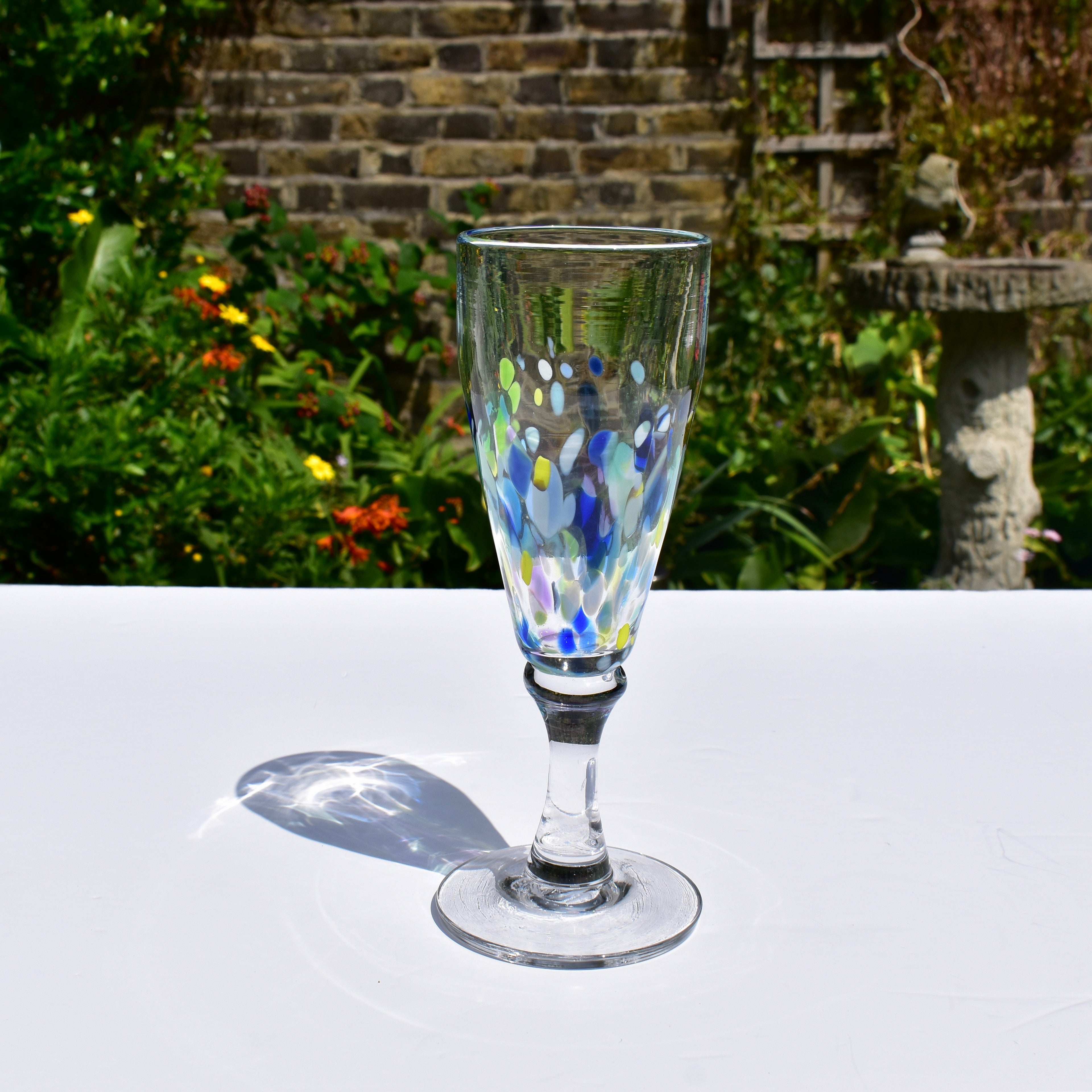 Blue Confetti Champagne Glass - Corley Studio Shop