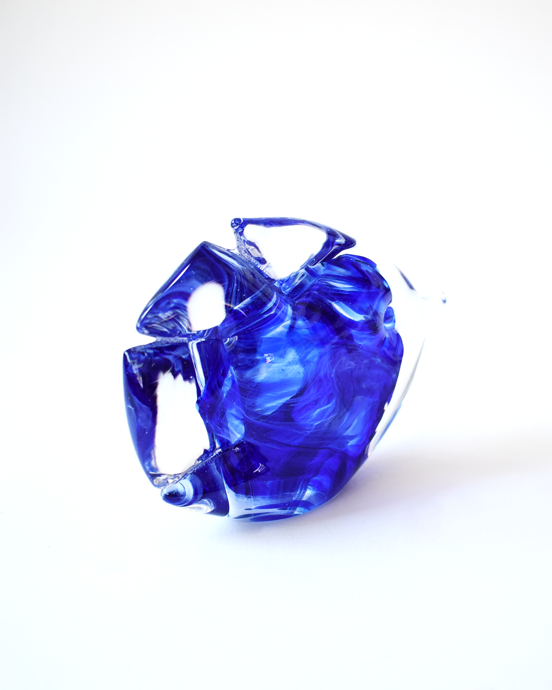Streaky Royal Blue Glass Fish