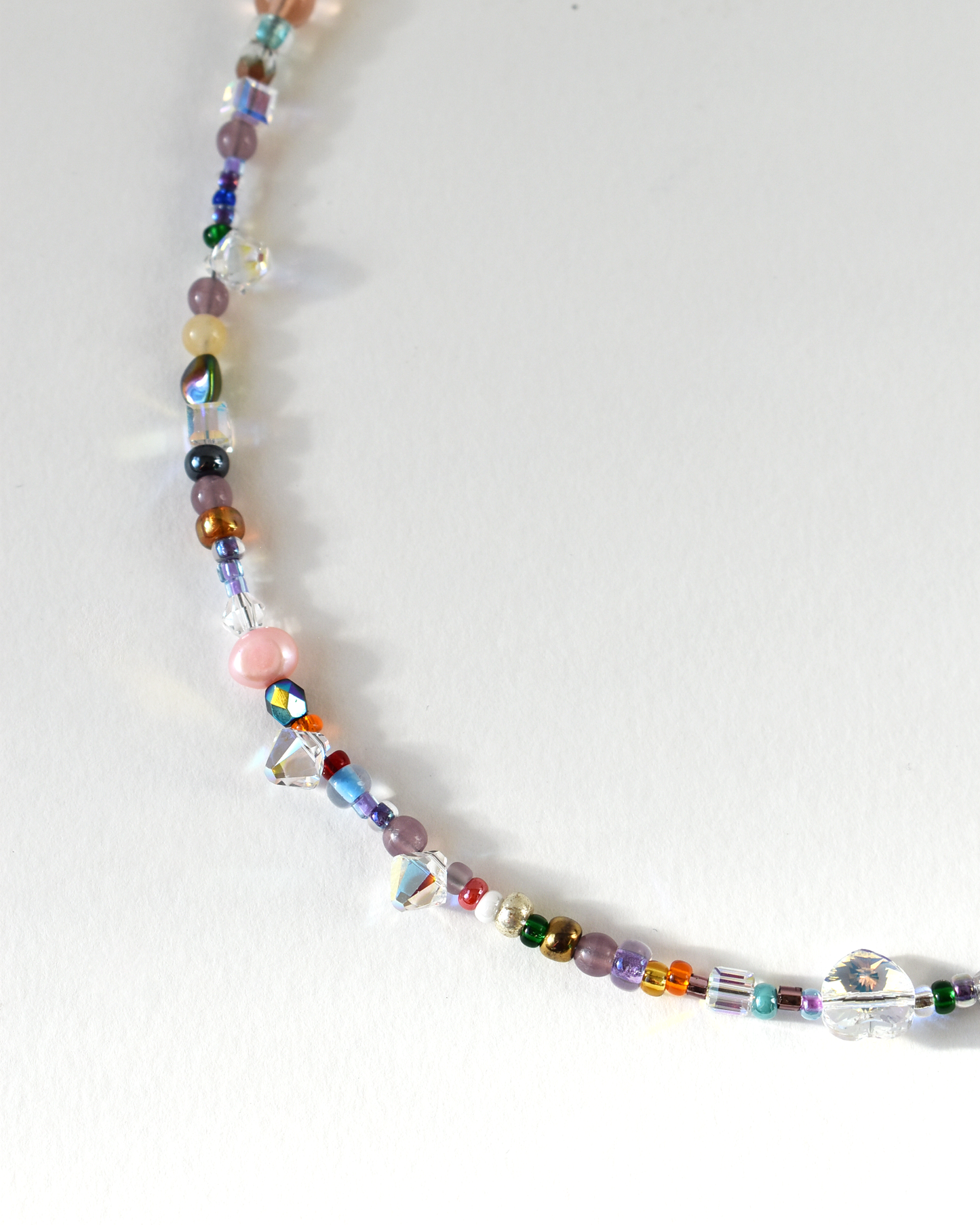 Shimmering Rainbow Seed Bead Necklace