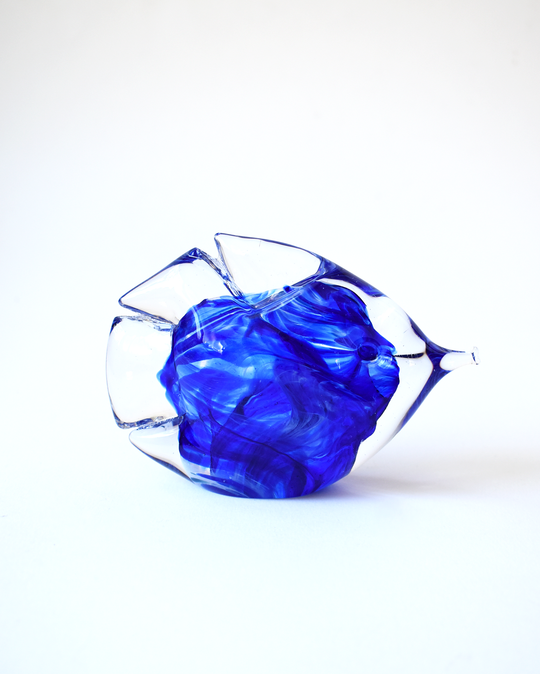 Streaky Royal Blue Glass Fish