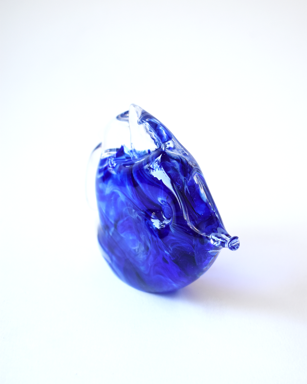 Streaky Royal Blue Glass Fish