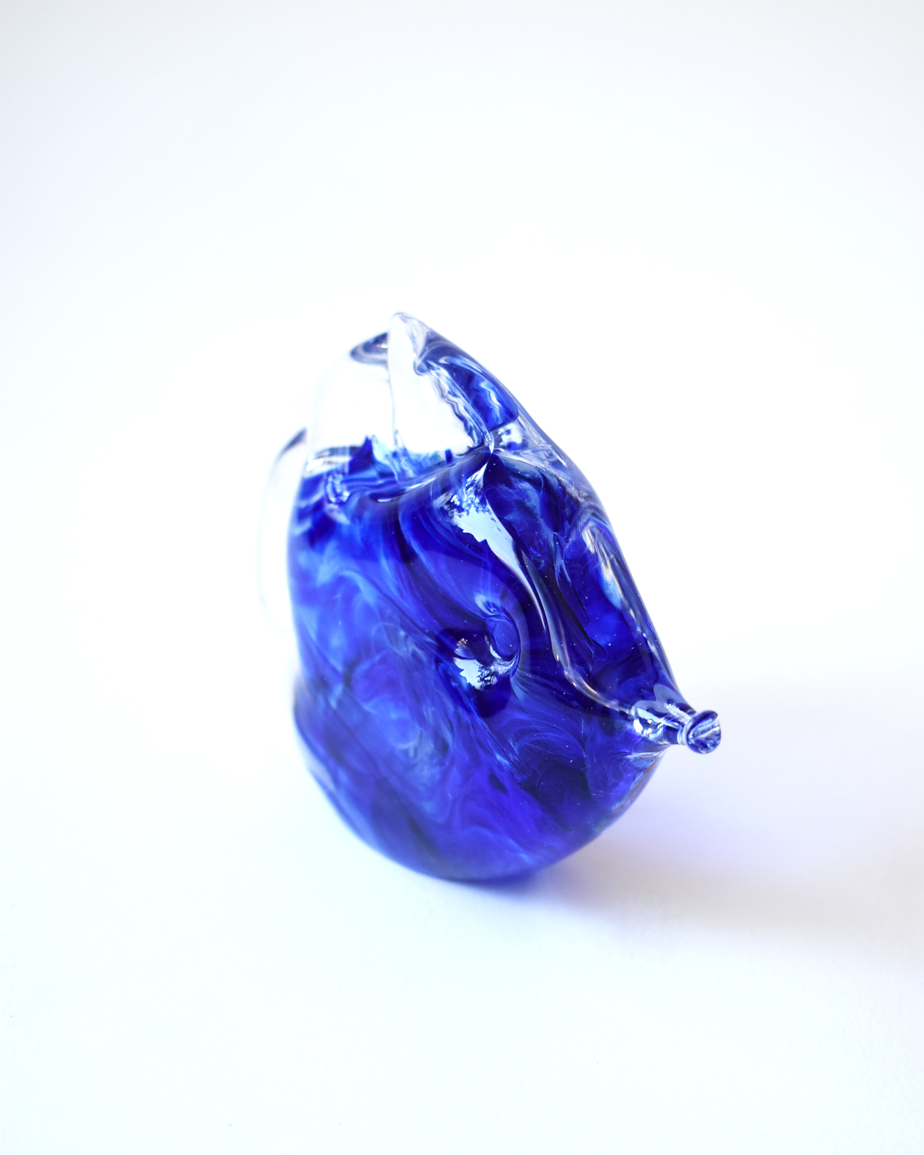 Streaky Royal Blue Glass Fish