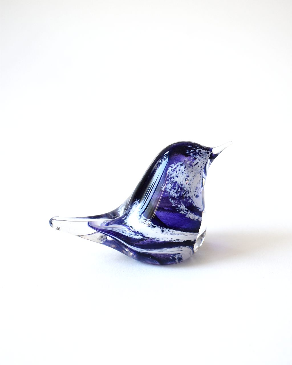 Purple Swirl Glass Bird