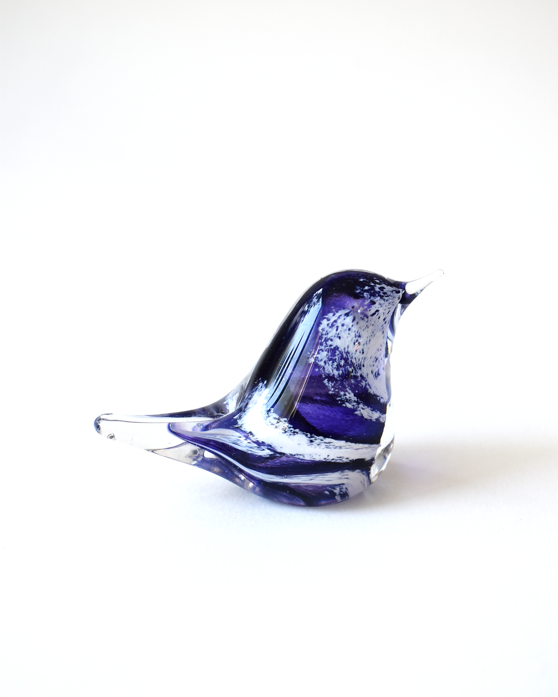 Purple Swirl Glass Bird