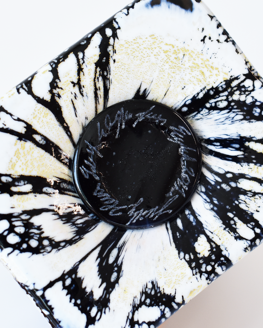 Monochrome & Gold Leaf Rectangular Vase