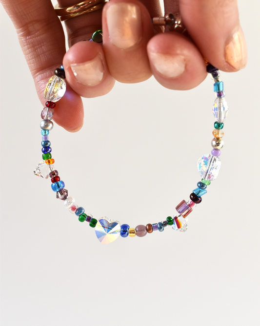 Shimmering Rainbow Seed Bead Bracelet