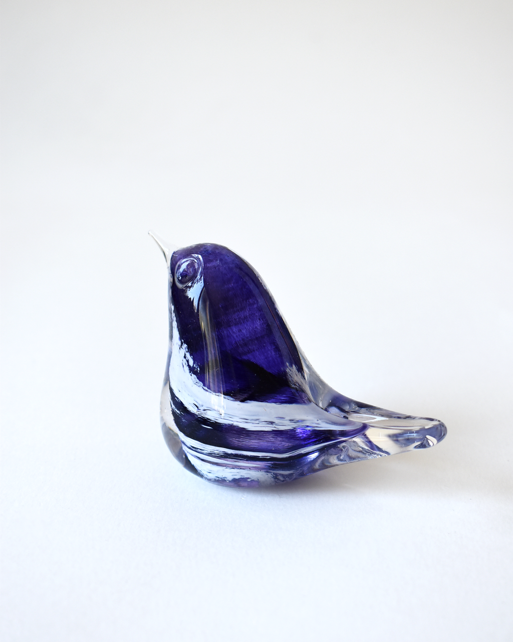 Purple Swirl Glass Bird