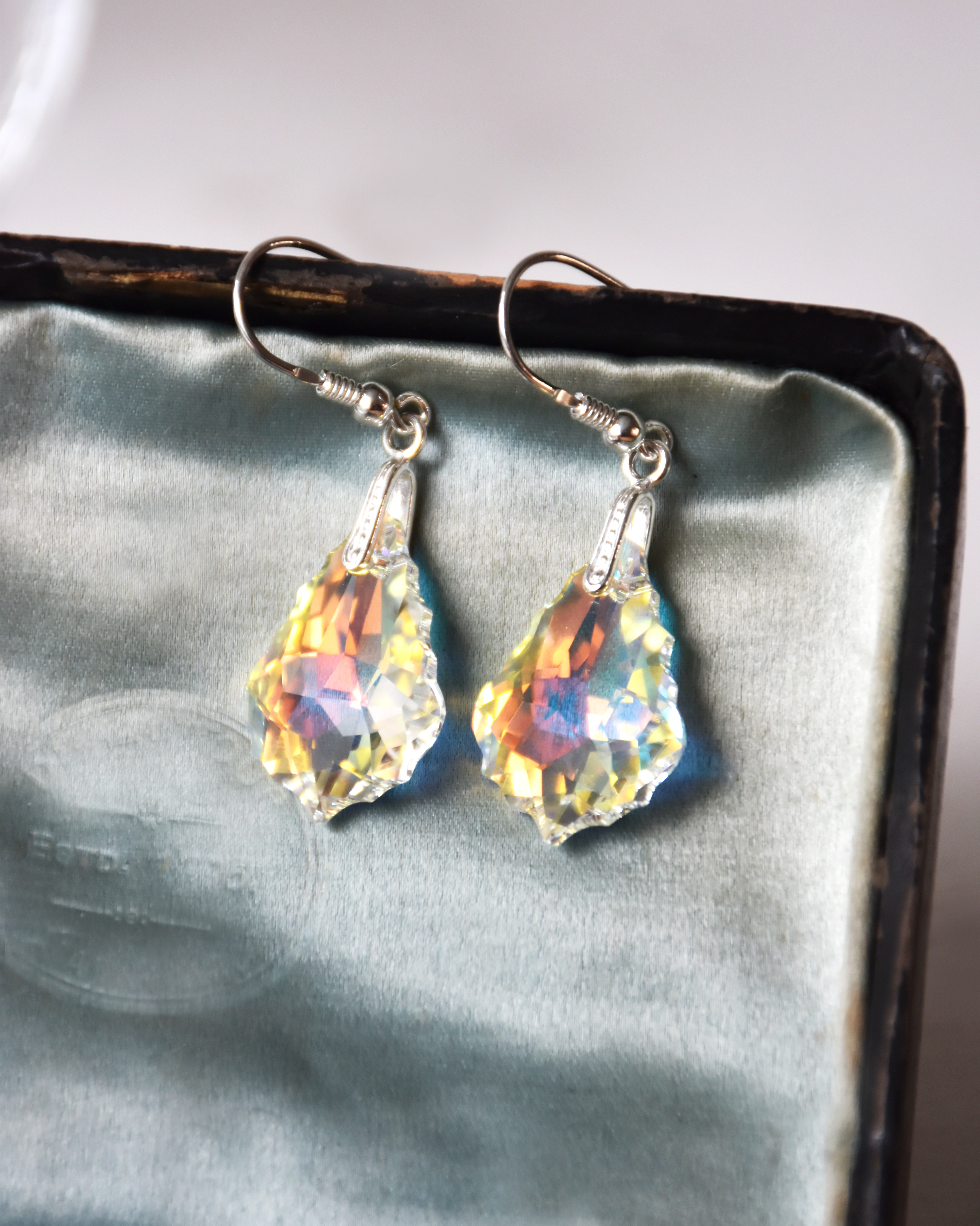 Iridescent Baroque Crystal Earrings