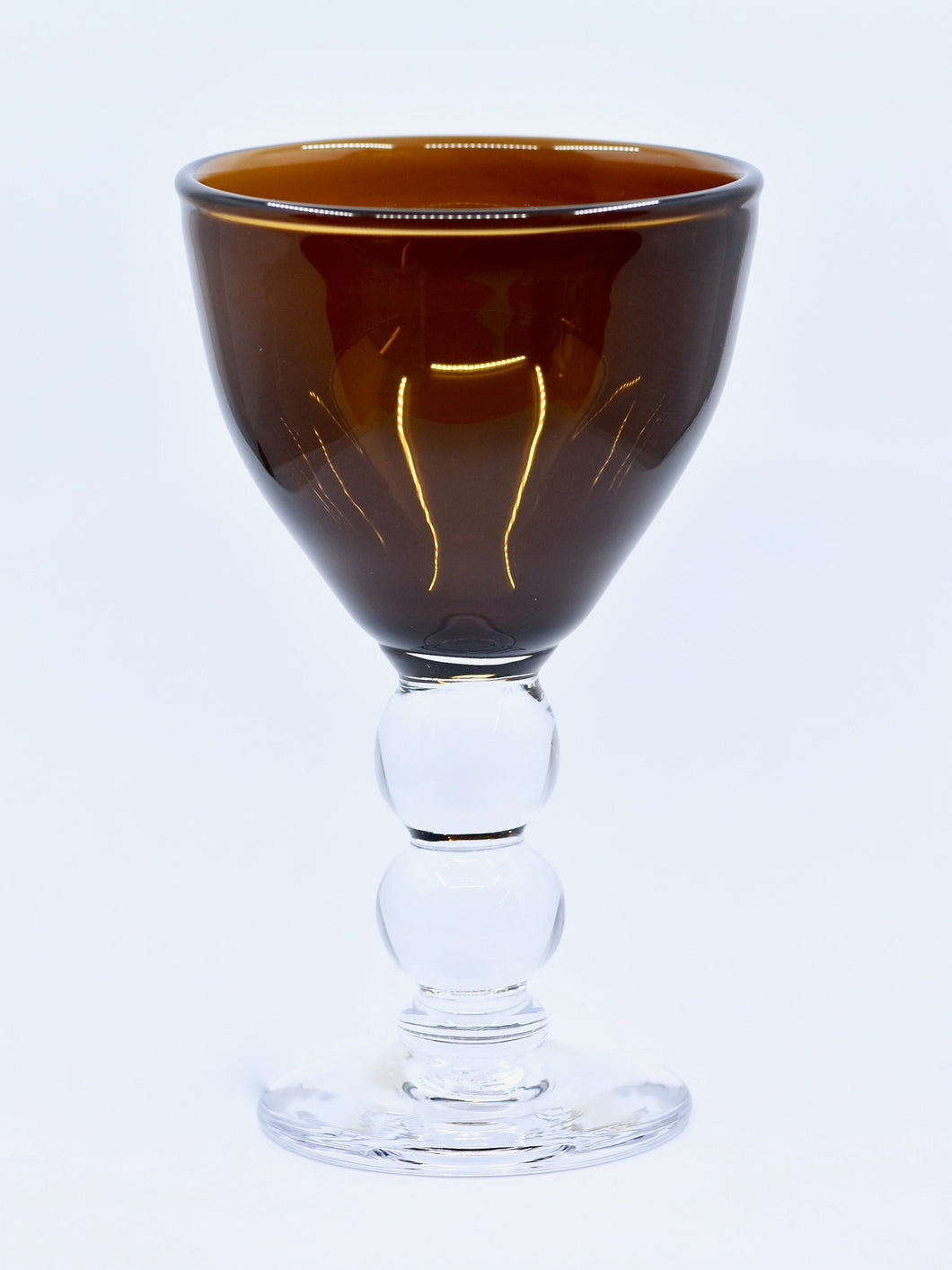 Rich Amber Glass Goblet