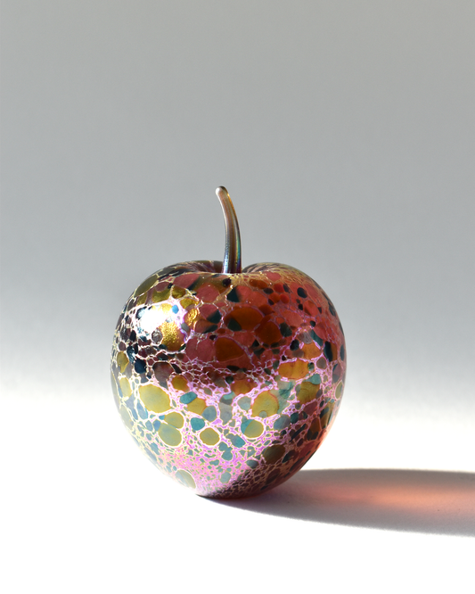 Cranberry Pink Glass Apple (L)