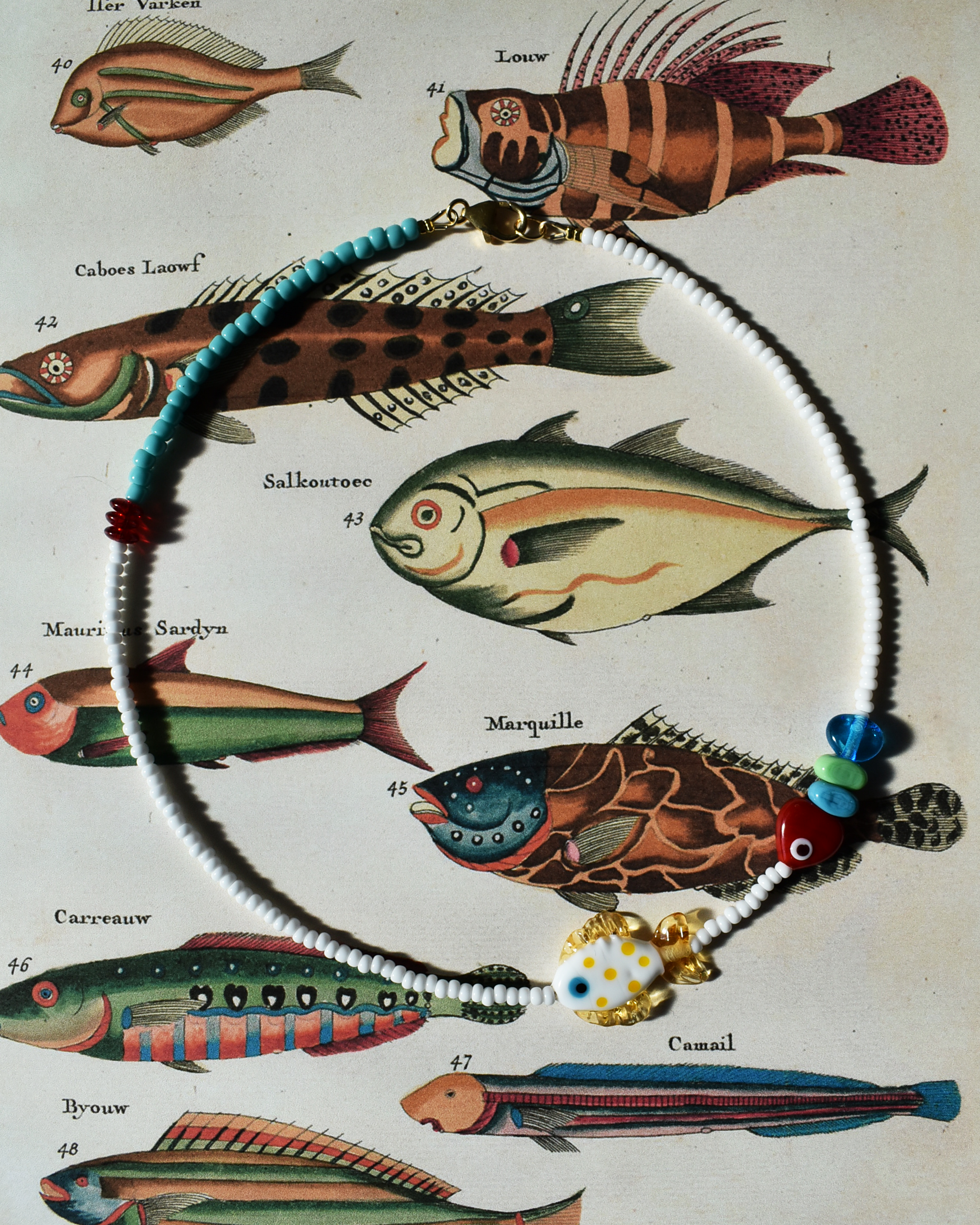 'The Harbour Catch' Fish Bead Necklace