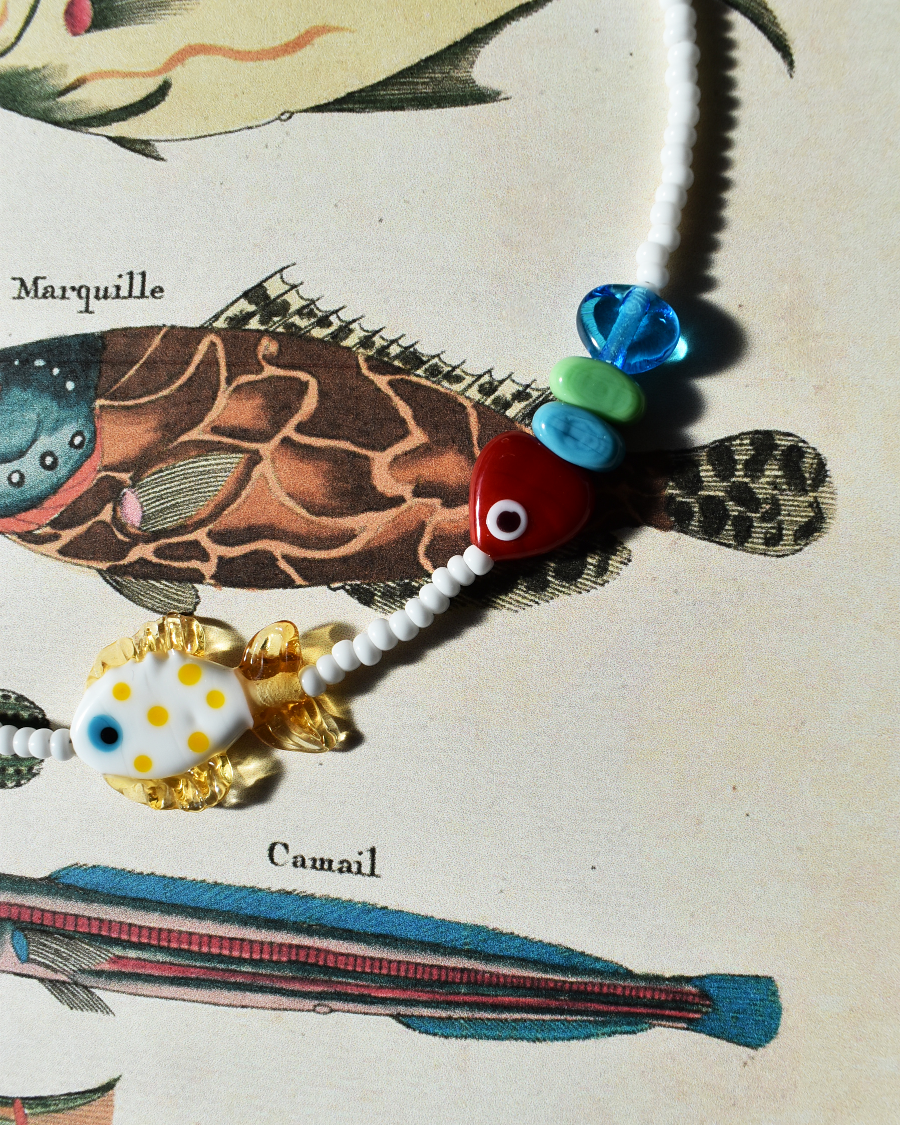 'The Harbour Catch' Fish Bead Necklace