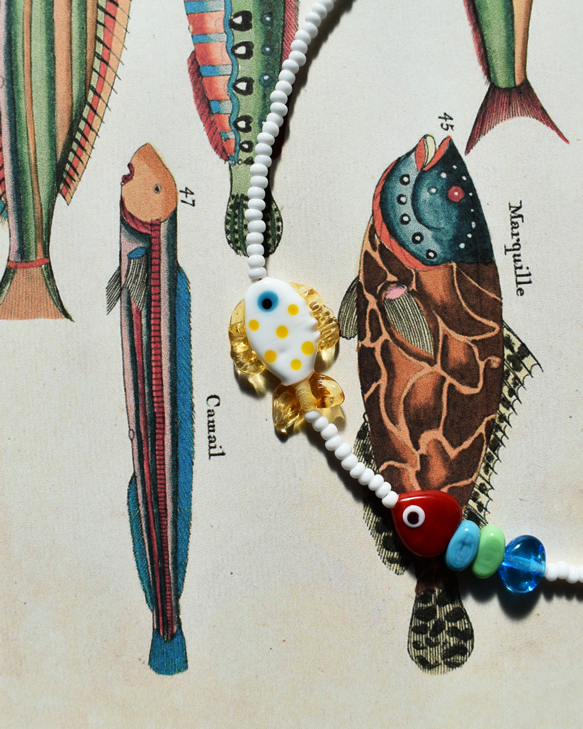 'The Harbour Catch' Fish Bead Necklace