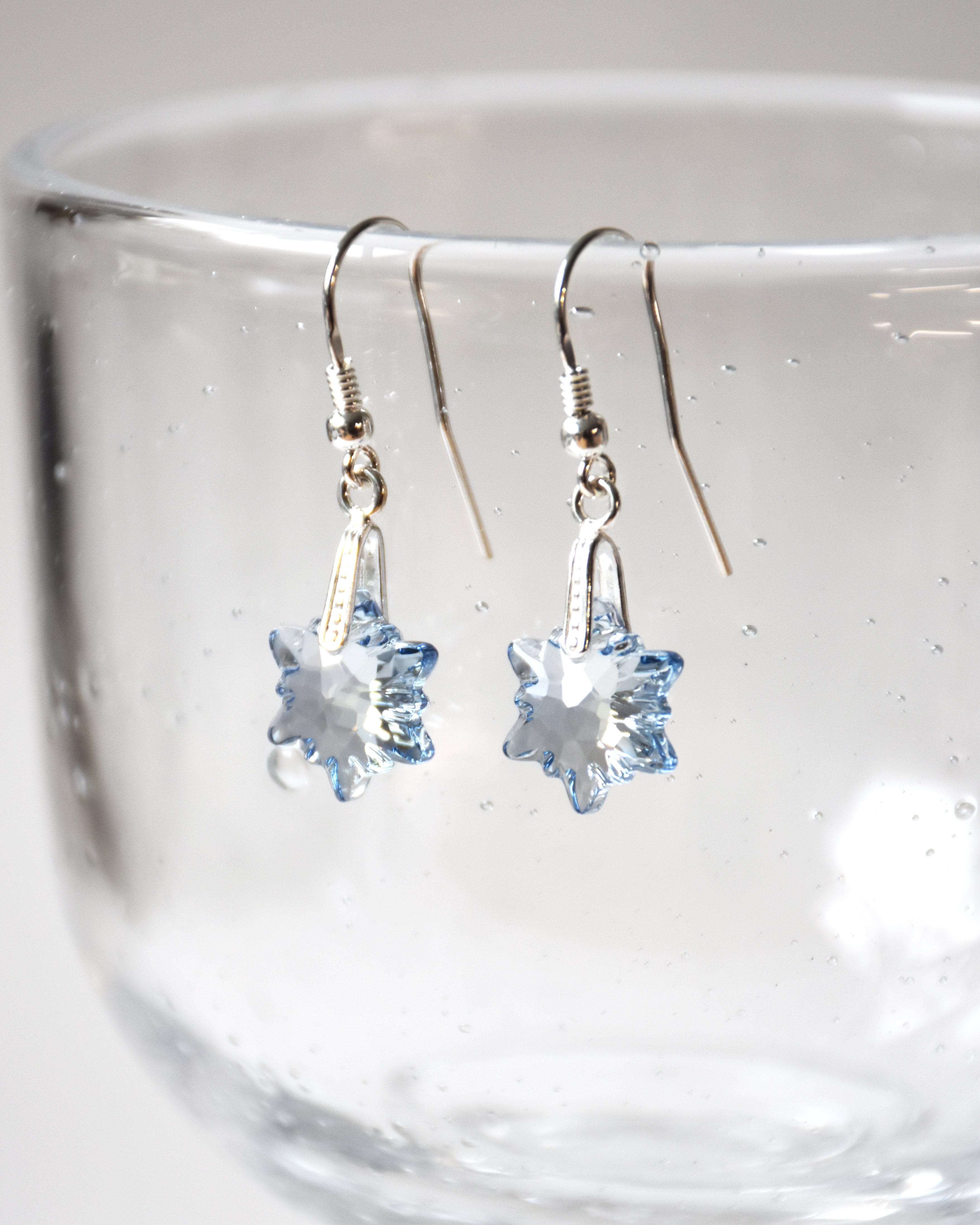 Delicate Blue Edelweiss Crystal Earrings