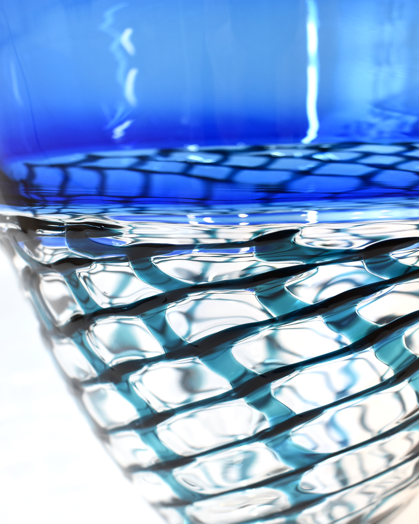 Blue Open Lattice Vase