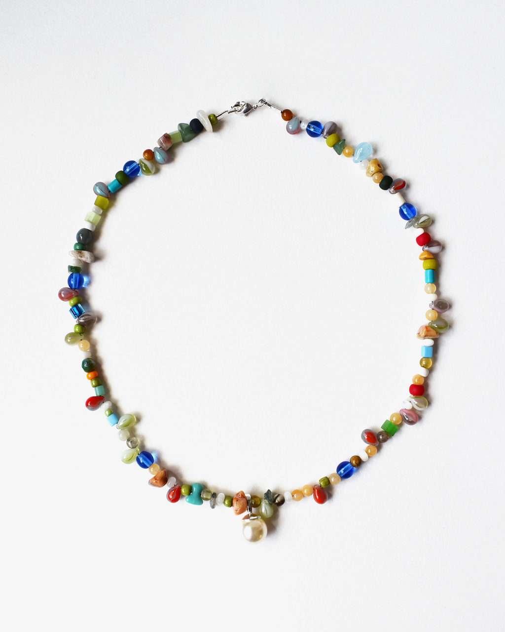Multicoloured Pearl Pendant Necklace