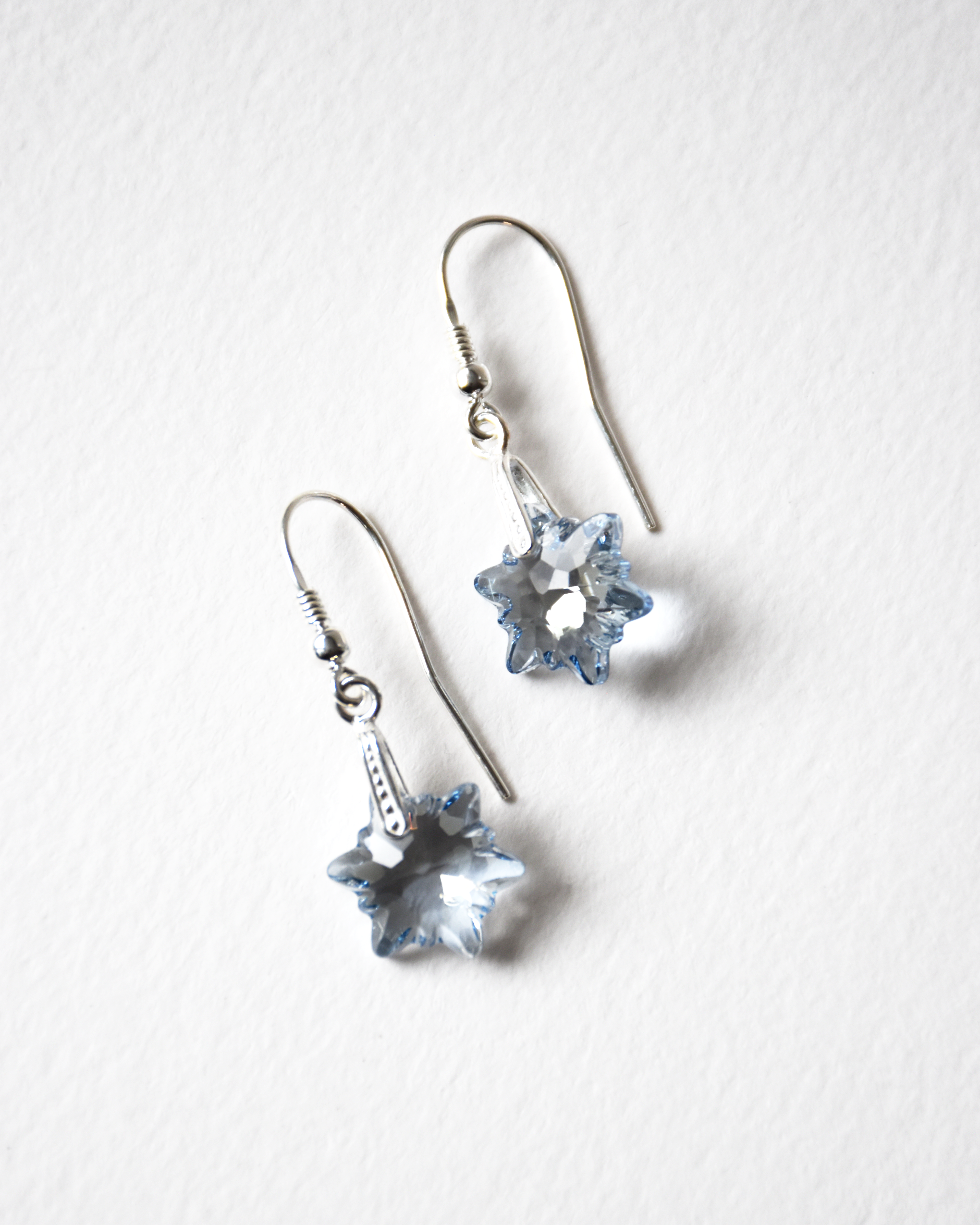 Delicate Blue Edelweiss Crystal Earrings