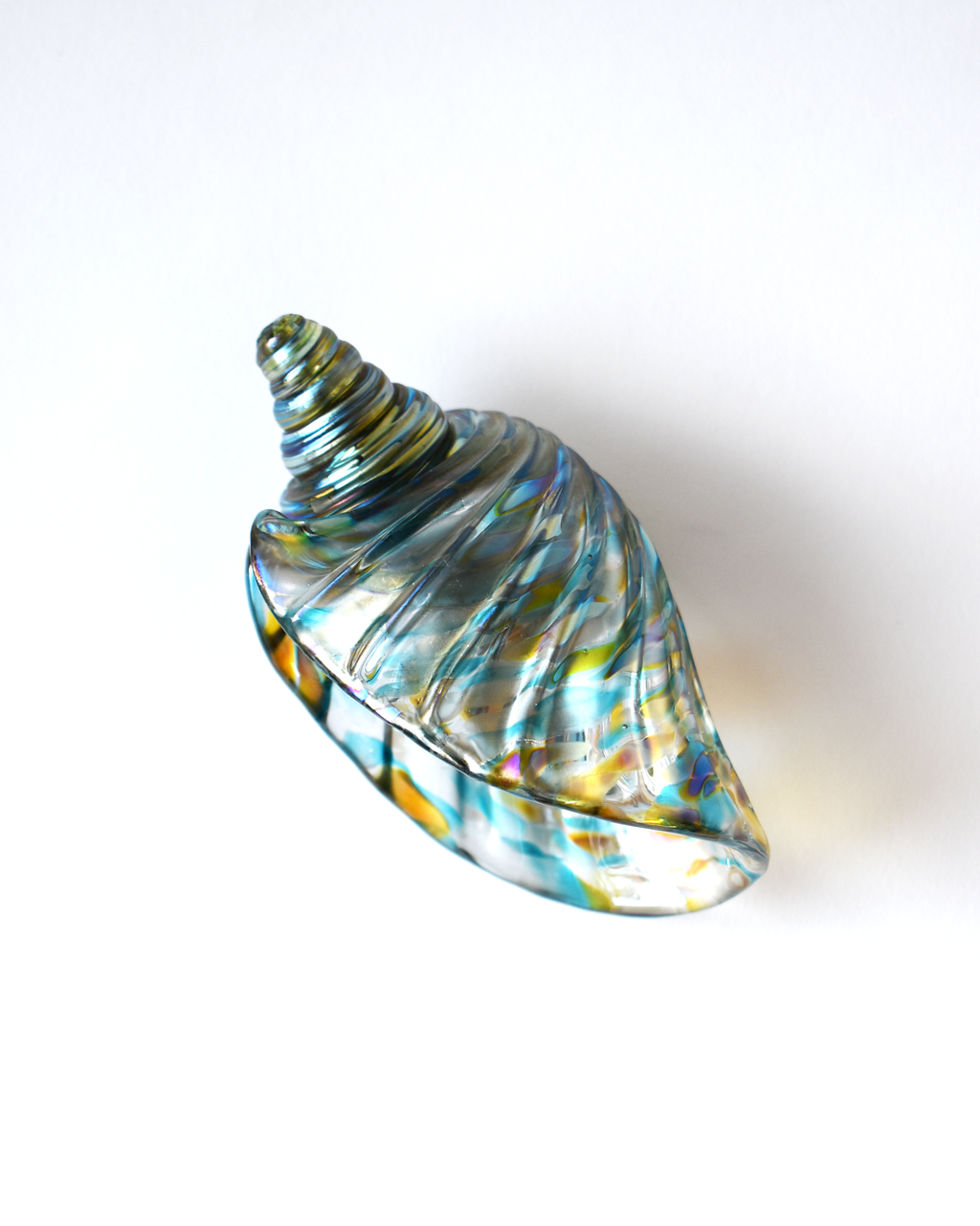 Blue Featherspray Glass Shell (S)