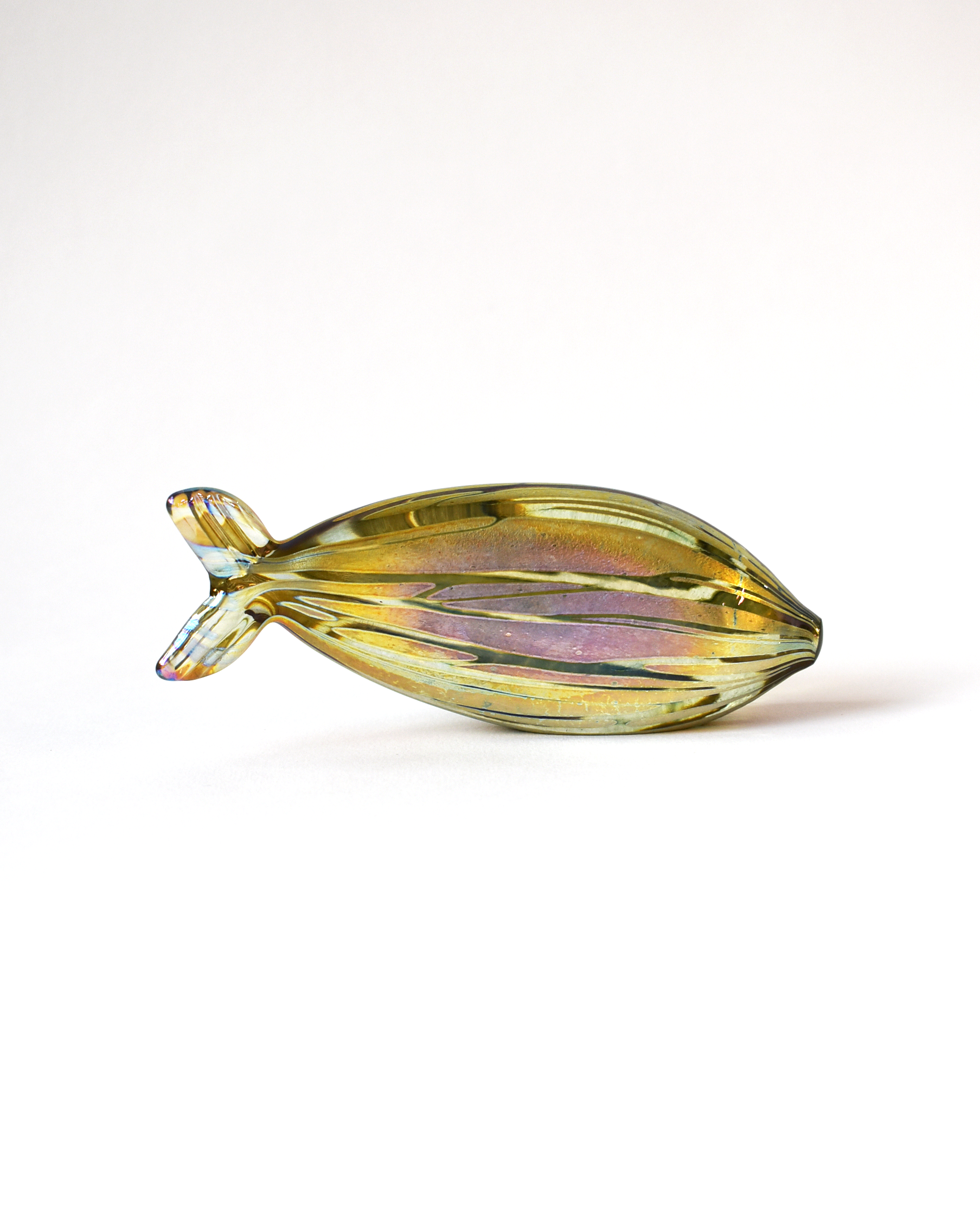 Gold Iridescent Striped Glass Fish (S)