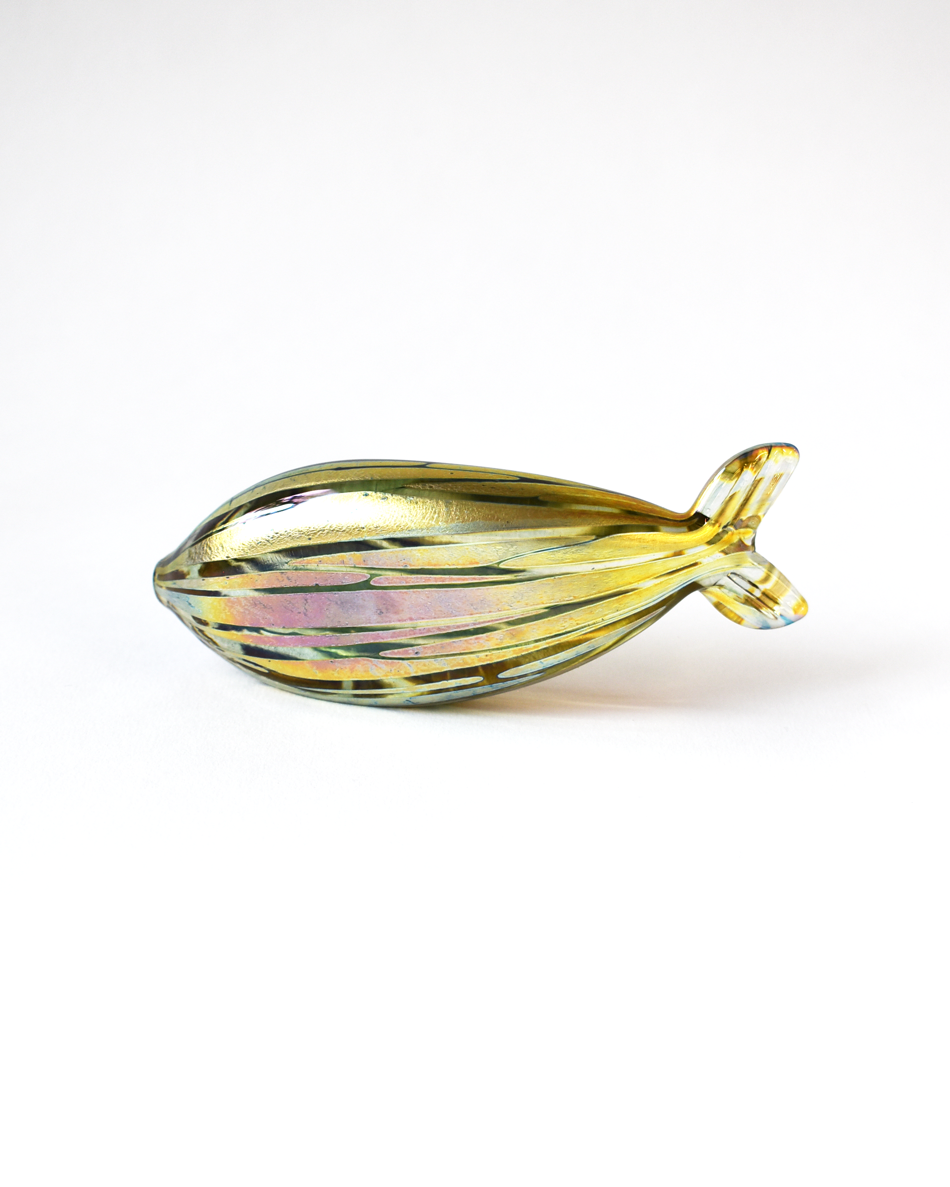 Gold Iridescent Striped Glass Fish (S)